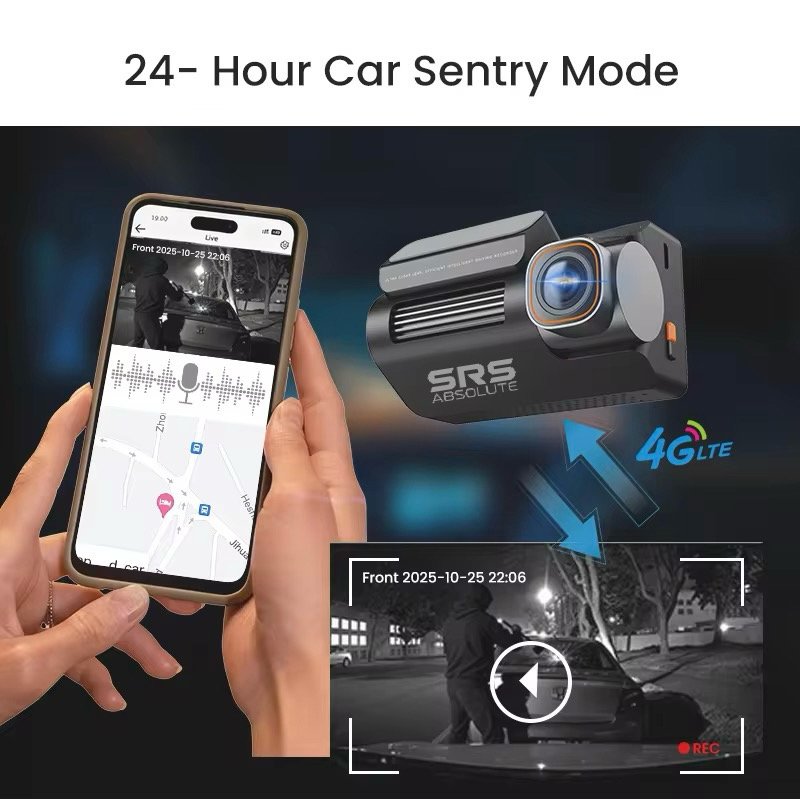 SRS ABSOLUTE 3 Channel 2.6K 4G Dash Cam GPS Live Video IR Night Vision STARVIS2 ADAS BSD DMS Parking Monitor Calling Pedestrian TimeLapse WiFi Hotspot Loop Record GSensor 1TB SD SIM Support S52KGen4 product image (5)