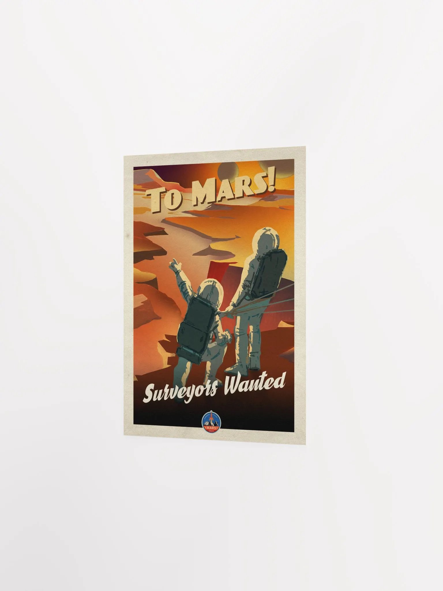 To Mars! — Vintage space poster, retro space art, propaganda poster, retrofuturism art, retro sci-fi print product image (6)