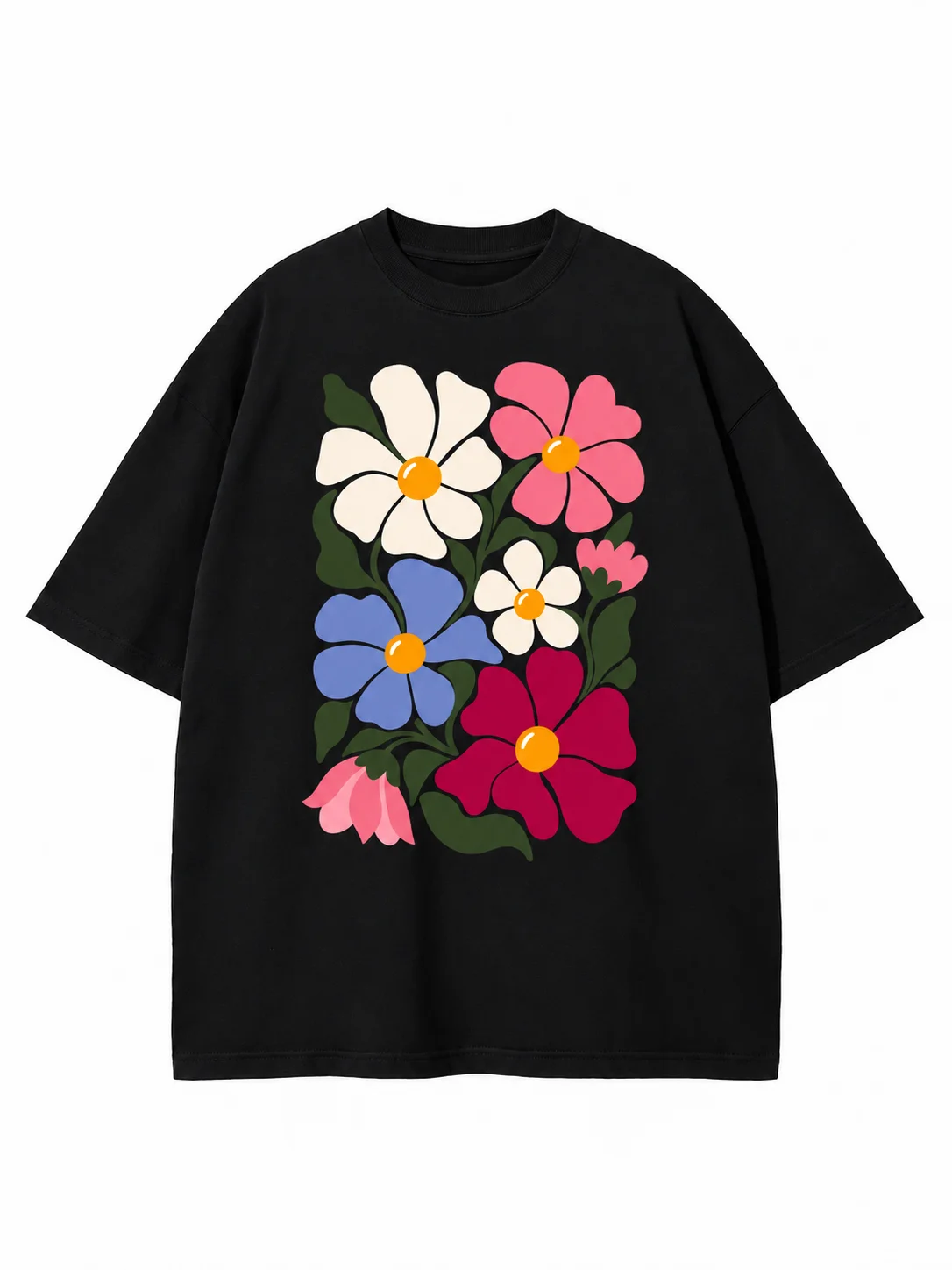 Retro Floral Collage PNG – Colorful Flower Shirt Design product image (2)