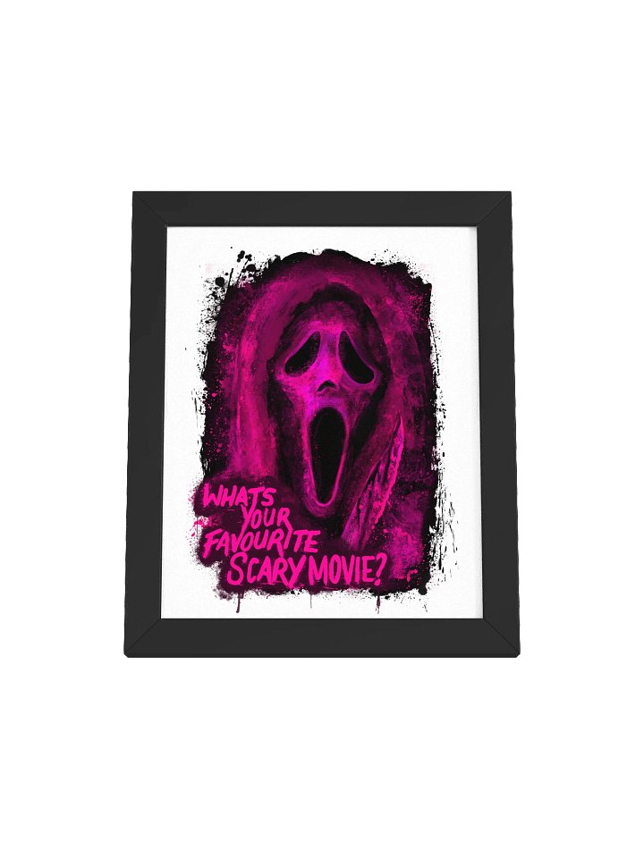 WHITE Framed Ghost Face Print (Pink) product image (1)