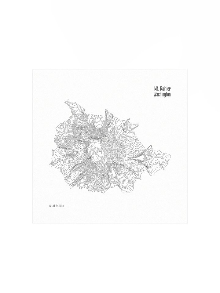 The topographic lines of Mount Rainier product image (1)
