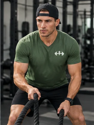His House Mens Performance V-Neck T-Shirt - Forest by His House