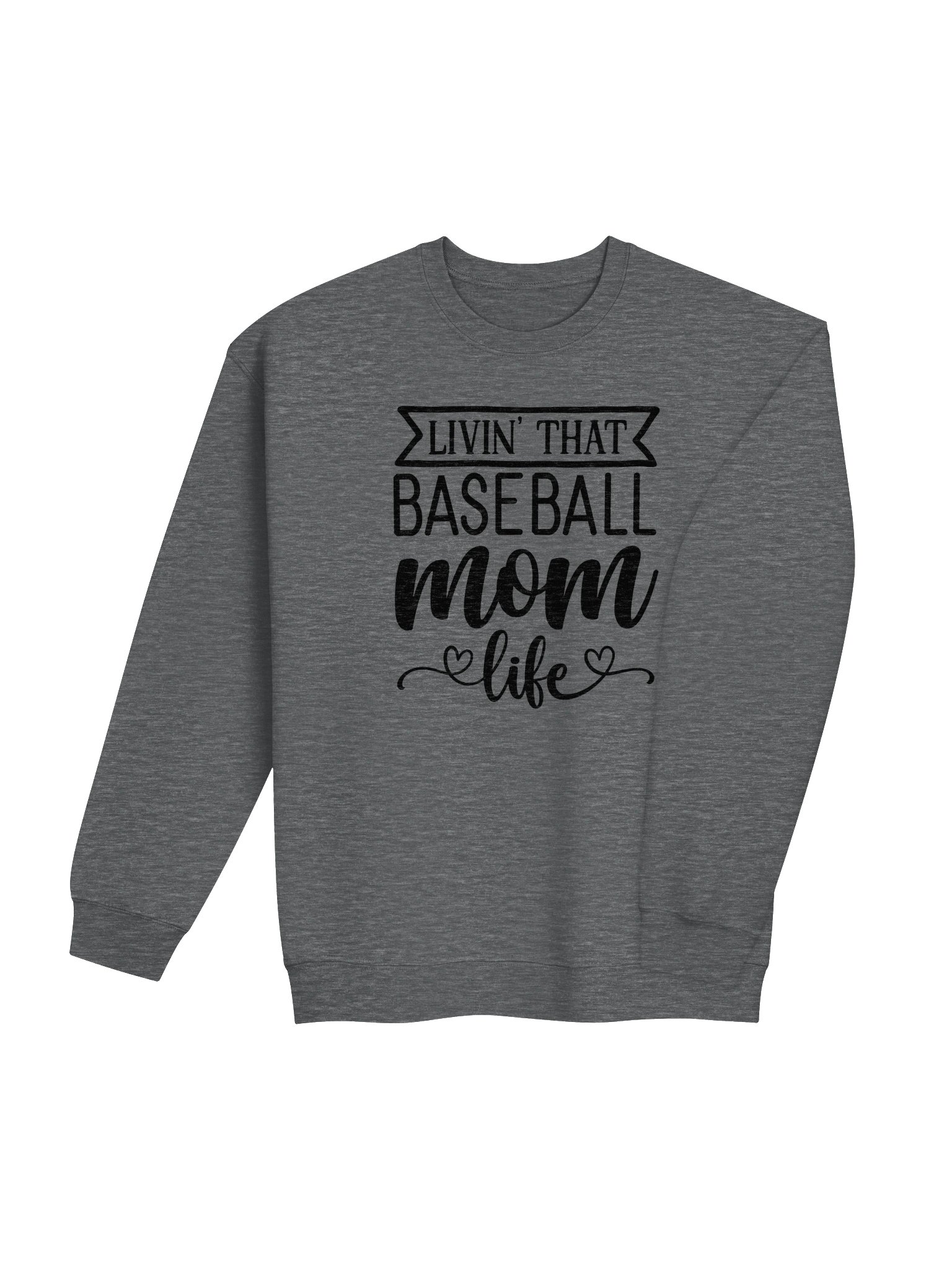 Livin’ That Baseball Mom Life Crewneck Sweatshirt | Baseball Mama Pullover product image (4)