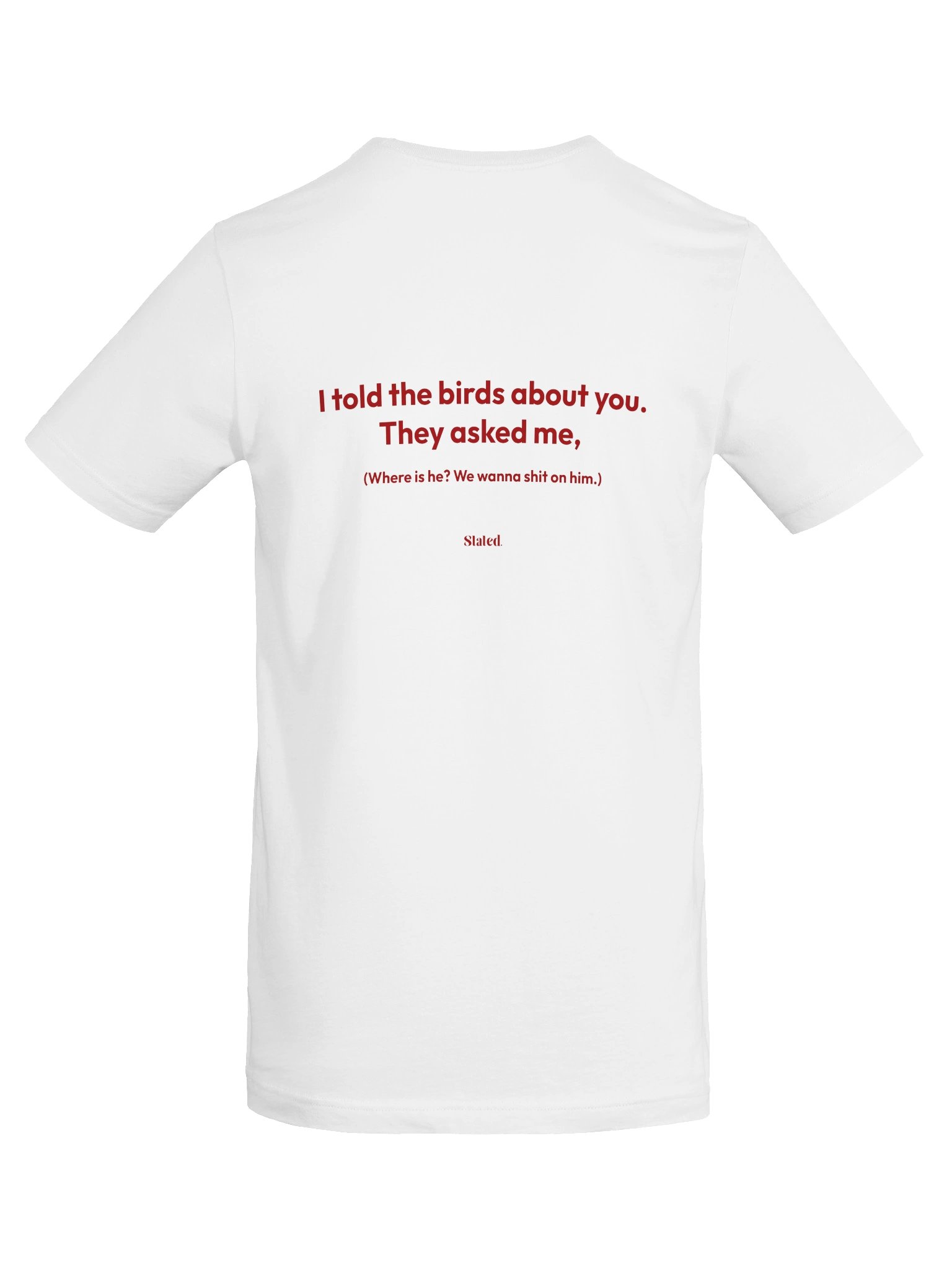 I told the birds about you. They asked me, (Where is he? We wanna shit on him.) product image (2)