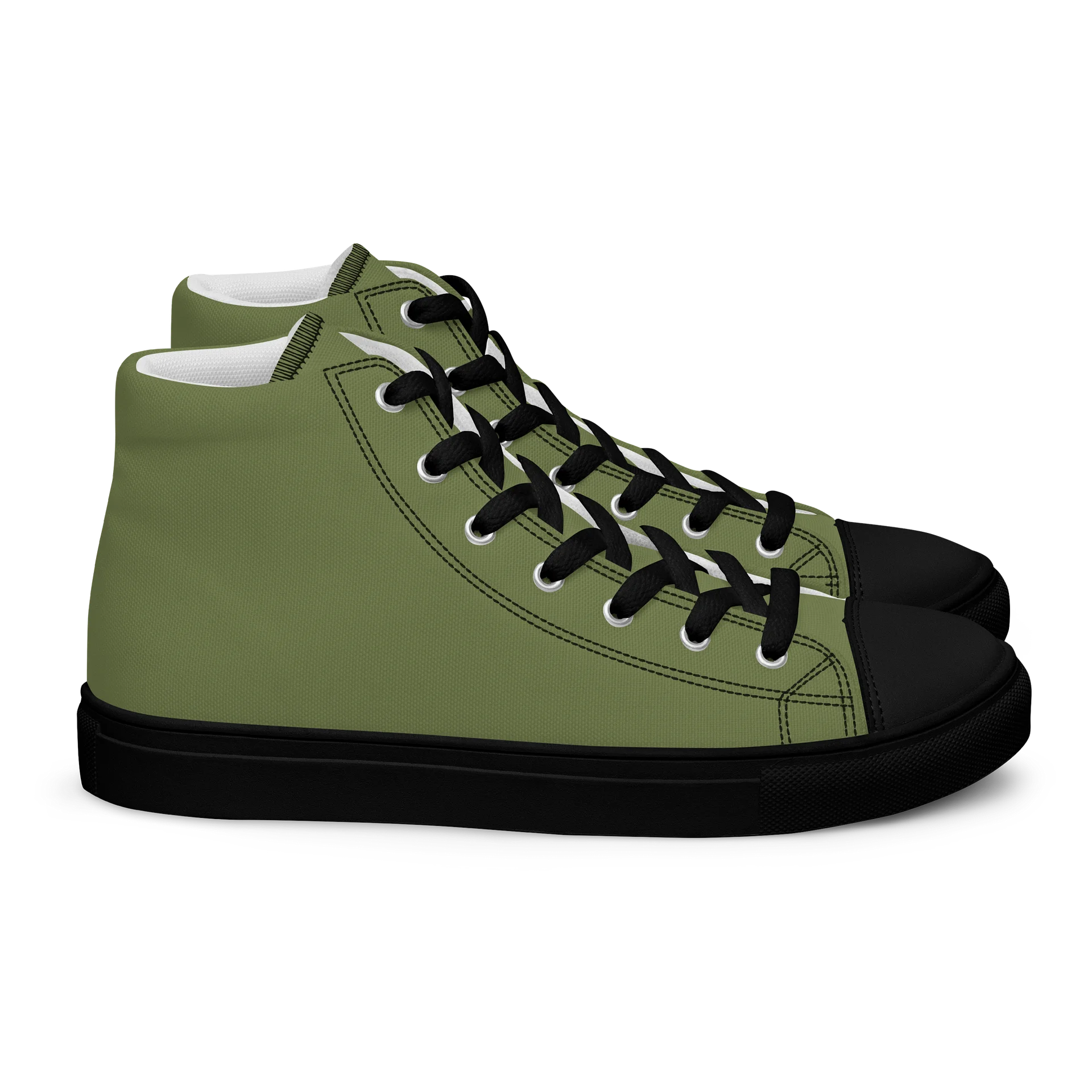 Olive Minimalist High Top Canvas Shoes product image (2)