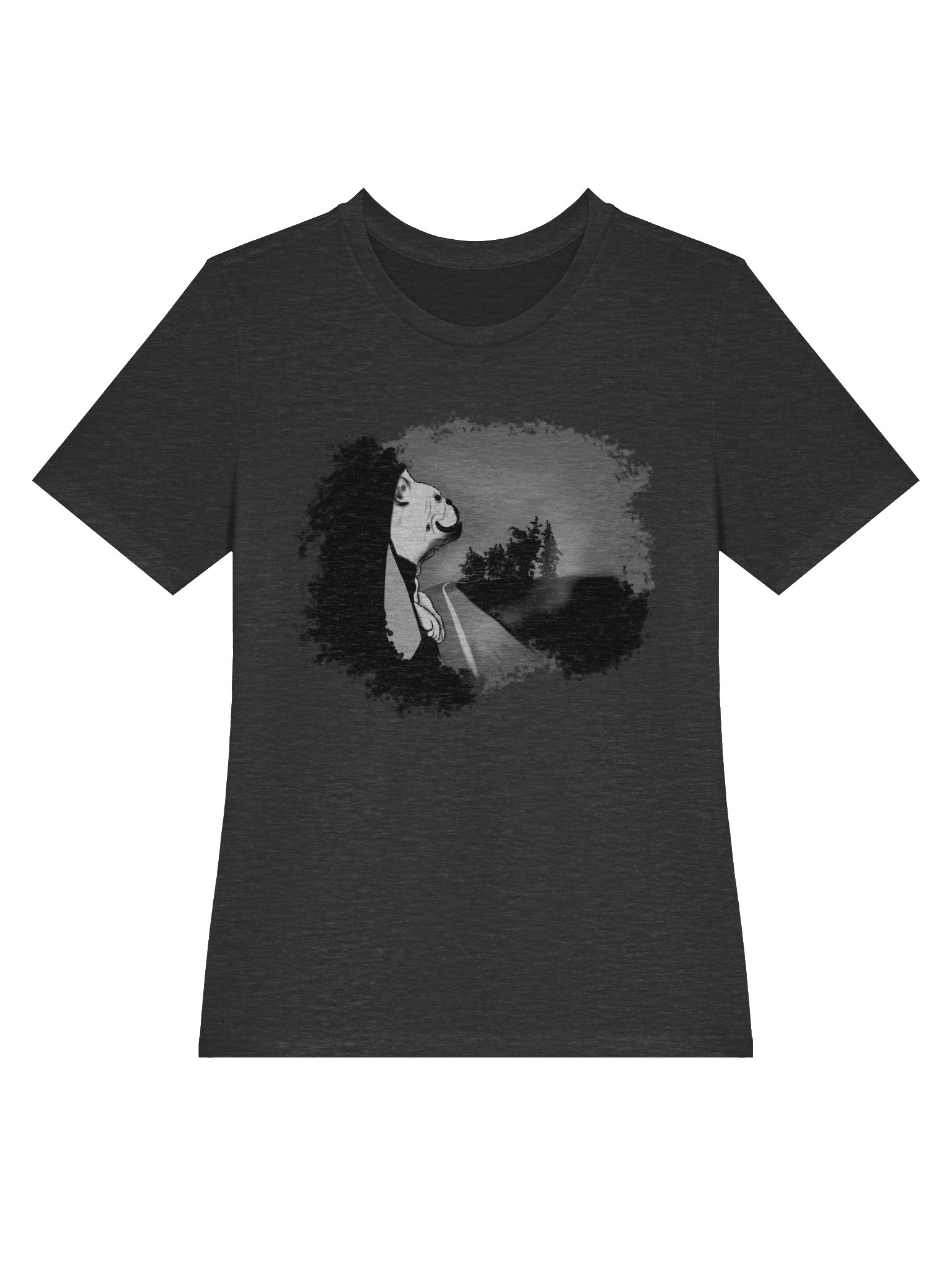 Dog (looking out car window) T-Shirt. Women's Bella+Canvas Supersoft Relaxed-fit T-Shirt product image (17)