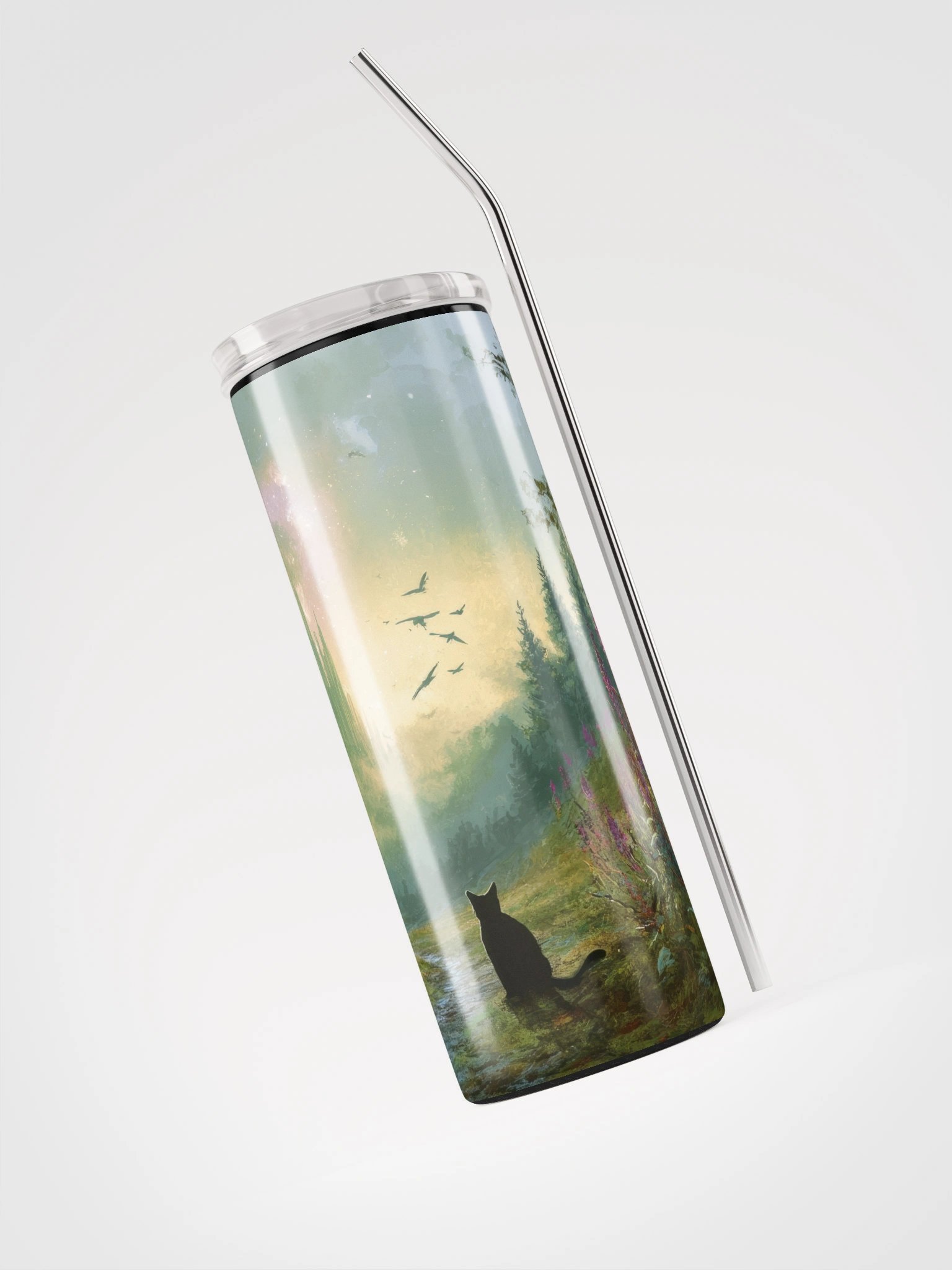 Once-Upon-a Time Mystical Cat Castle Stainless Steel Tumbler product image (3)