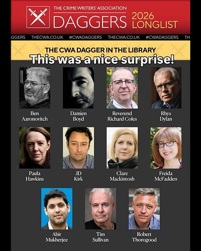 Woohoo. Go me! (And everyone else on the longlist.) #cwadaggers