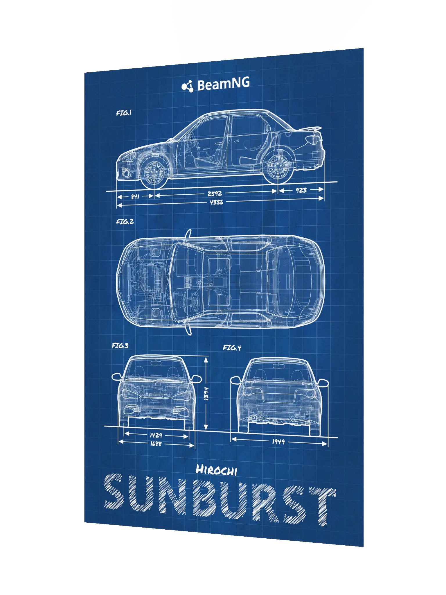 Hirochi Sunburst Blueprint Poster product image (3)