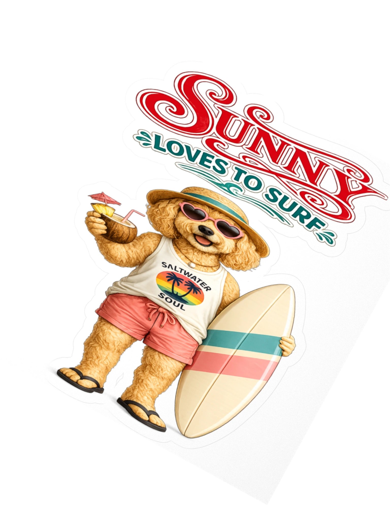 Sunny Loves to Surf Sticker product image (2)