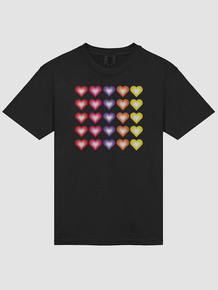 Vibrant Colorful Valentine's Hearts Heavyweight T-Shirt product image (2)