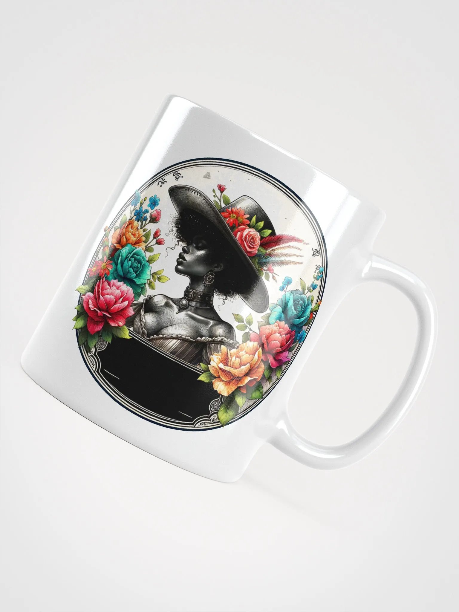 Floral Elegance White Glossy Mug product image (1)