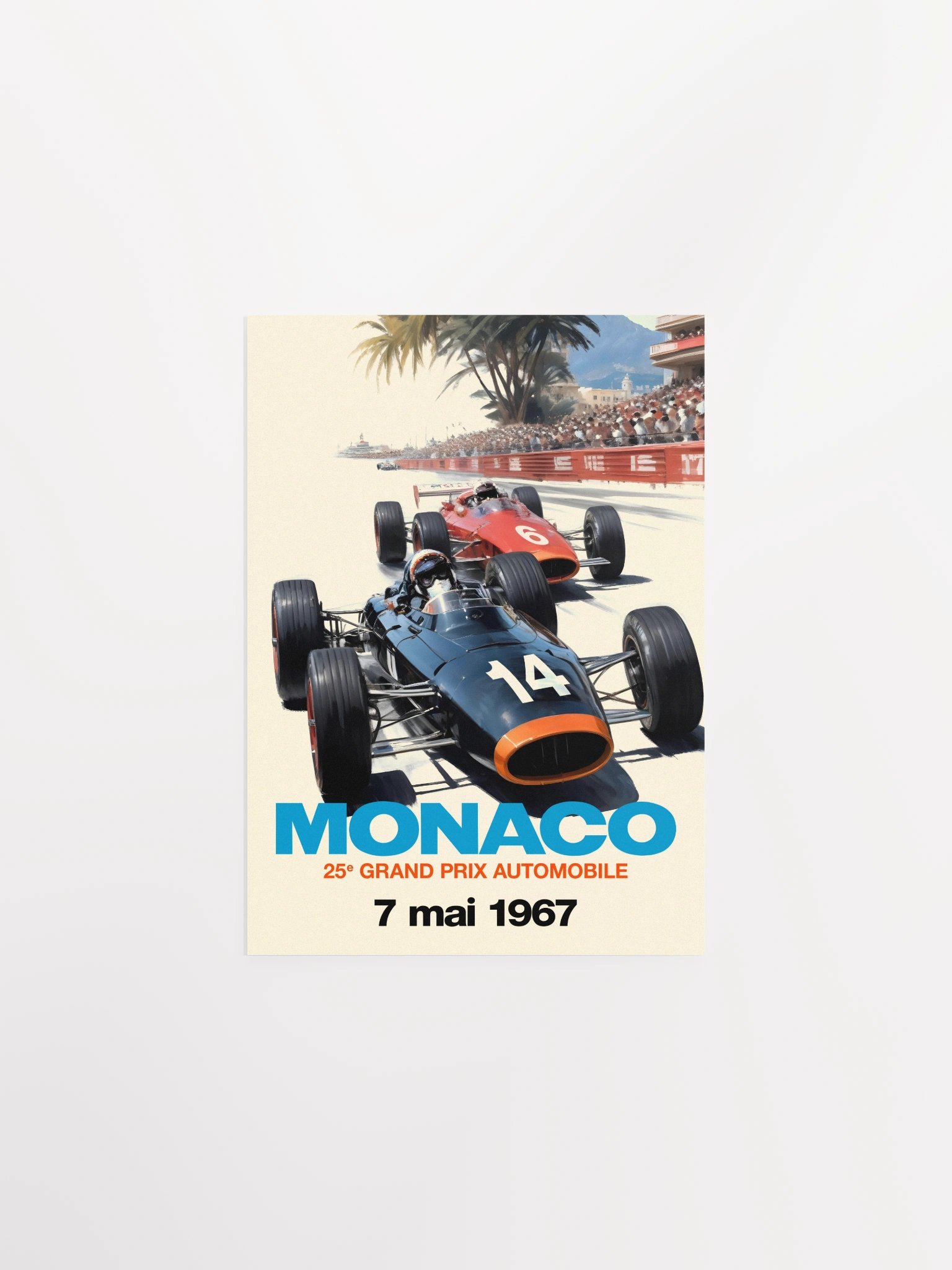 Monaco Grand Prix 1967 Poster — Vintage F1 Racing Wall Art, Retro Motorsport Print product image (6)