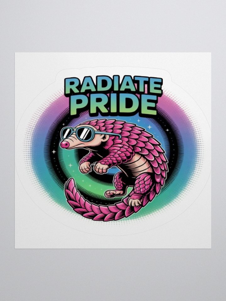 Exclusive 'Radiate Pride' Pangolin Sticker – Vibrant Vinyl Design for Indoor Use product image (2)