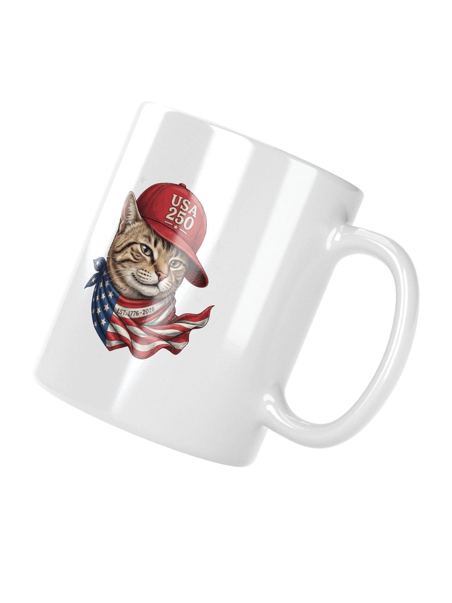 Patriotic Tabby Cat USA 250 Baseball Cap Soy Wax Candle product image (4)