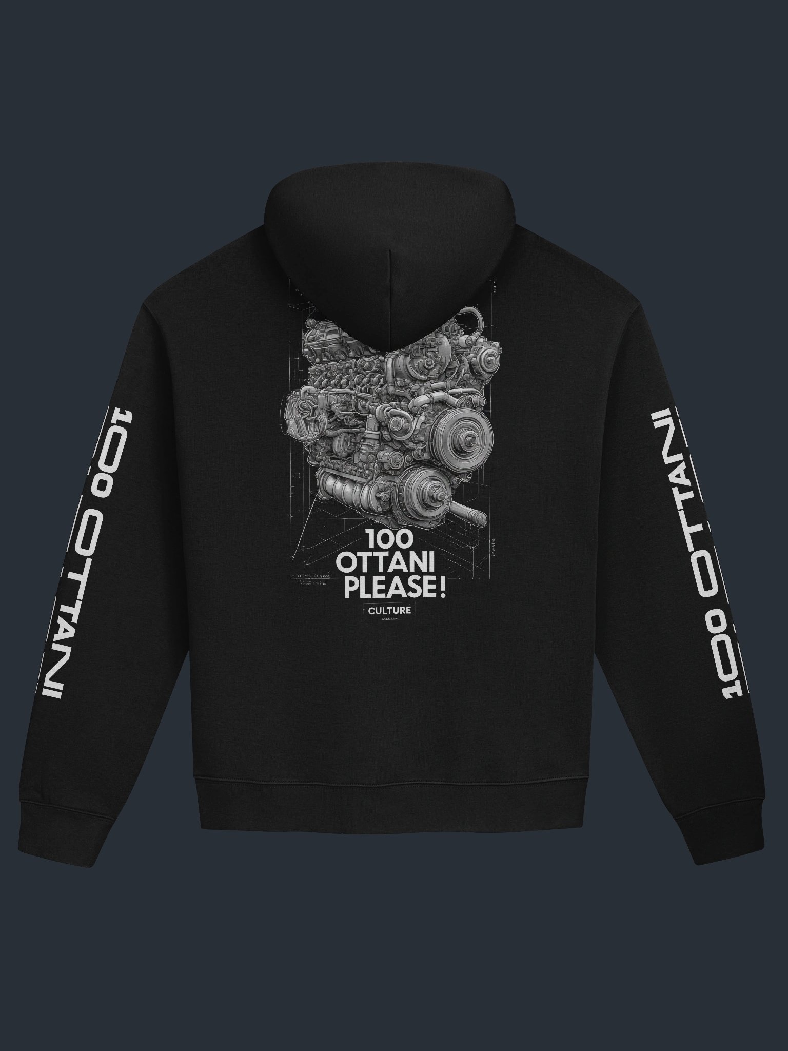 100 Ottani Please!™ Premium Oversized Racing Streetwear Hoodie | Low Visibility Edition product image (1)