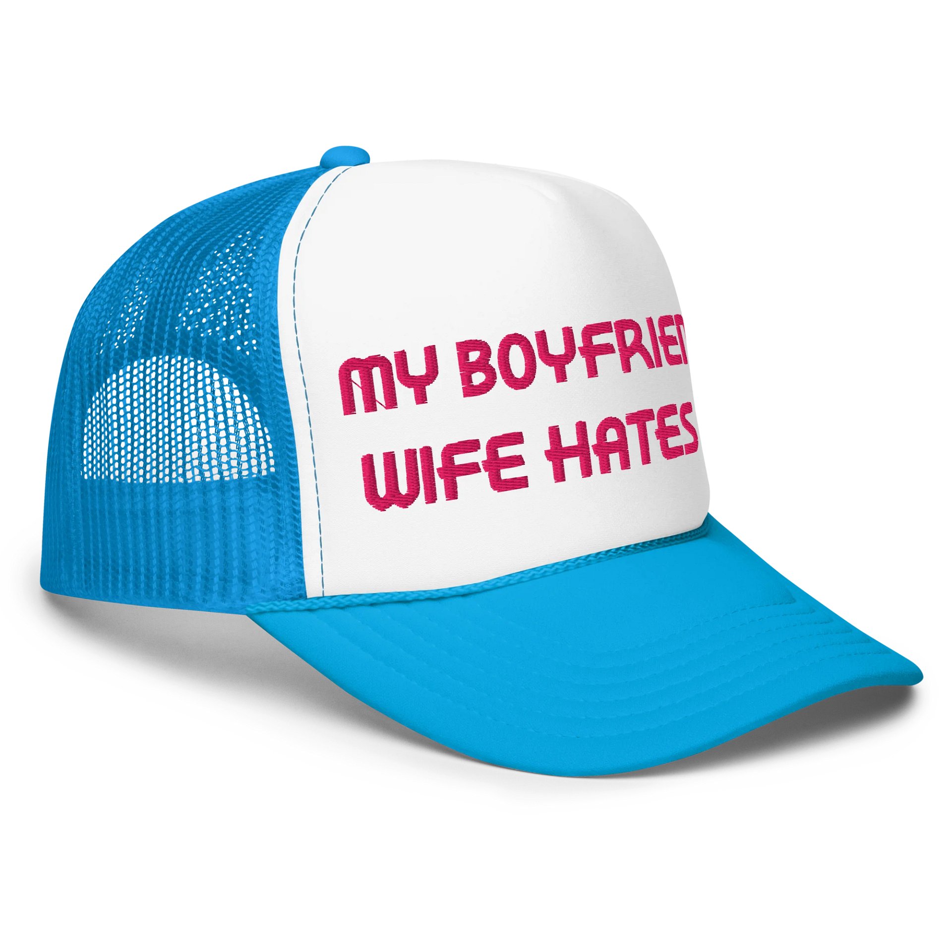 WIFE HATES ME Foam Trucker Hat product image (3)