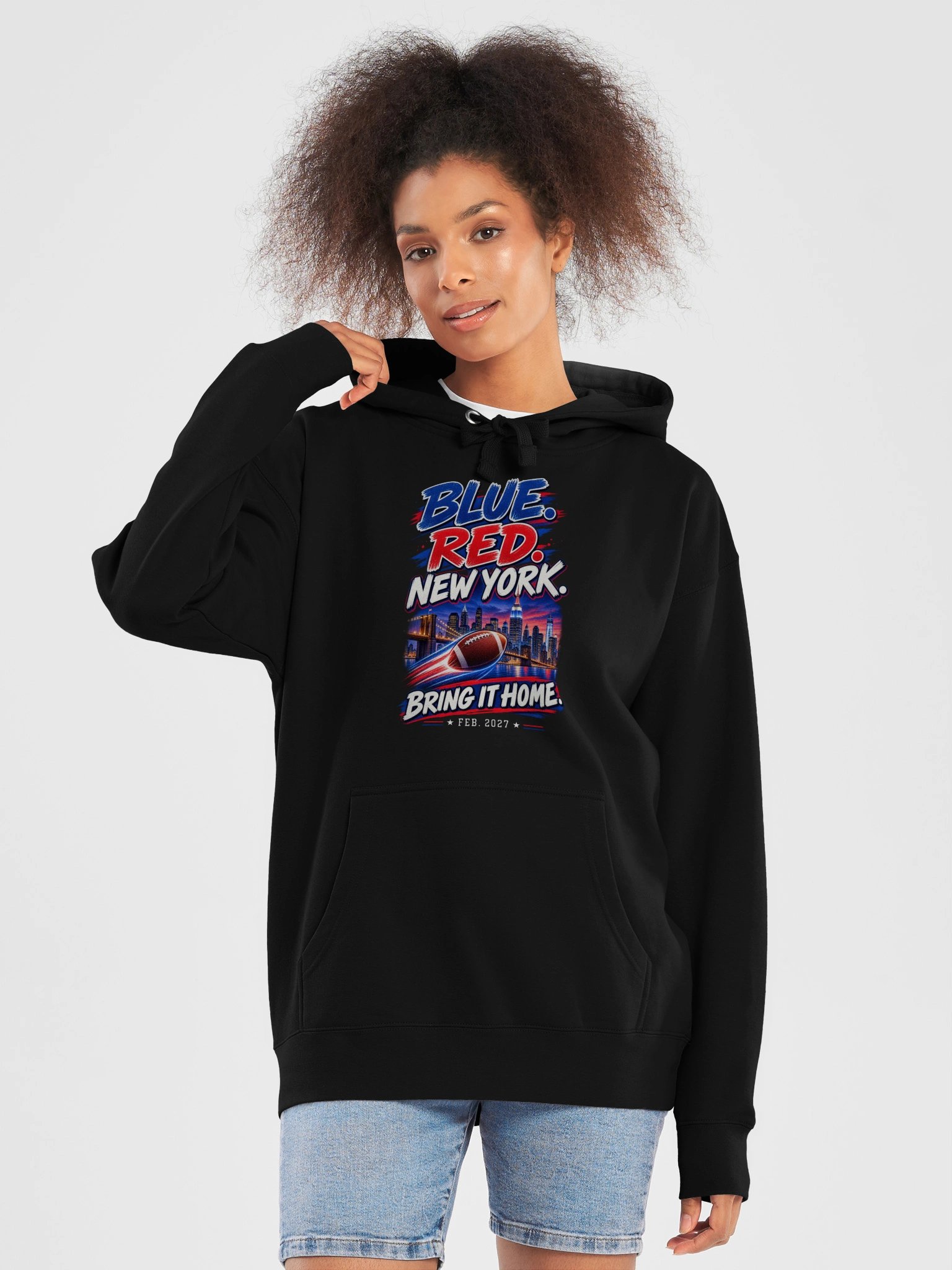 BLUE. RED. NEW YORK. — BRING IT HOME. NOW IT'S YOUR TURN - HOODIE product image (5)
