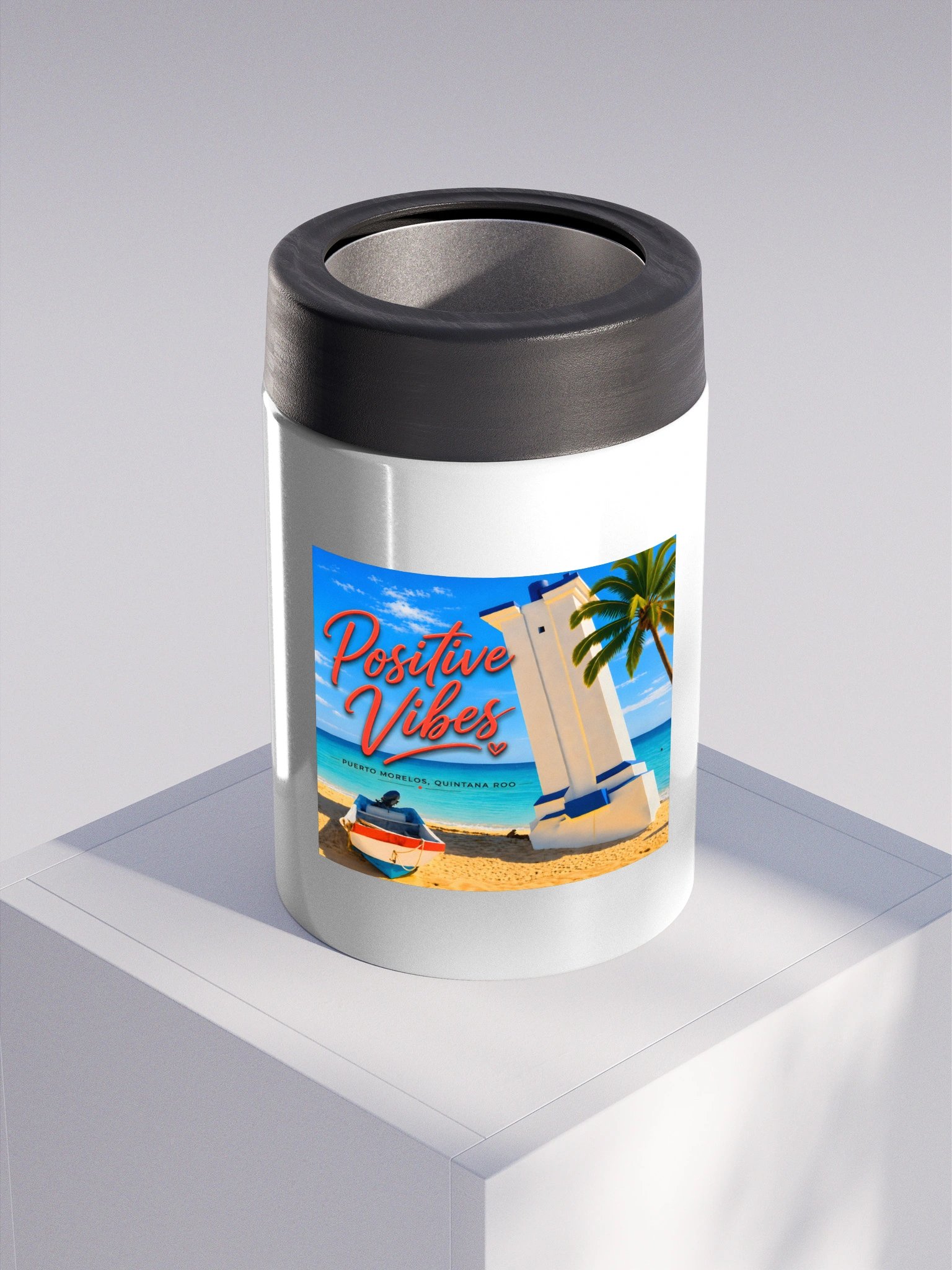 Positive Vibes Watercolors in Puerto Morelos Koozie product image (3)