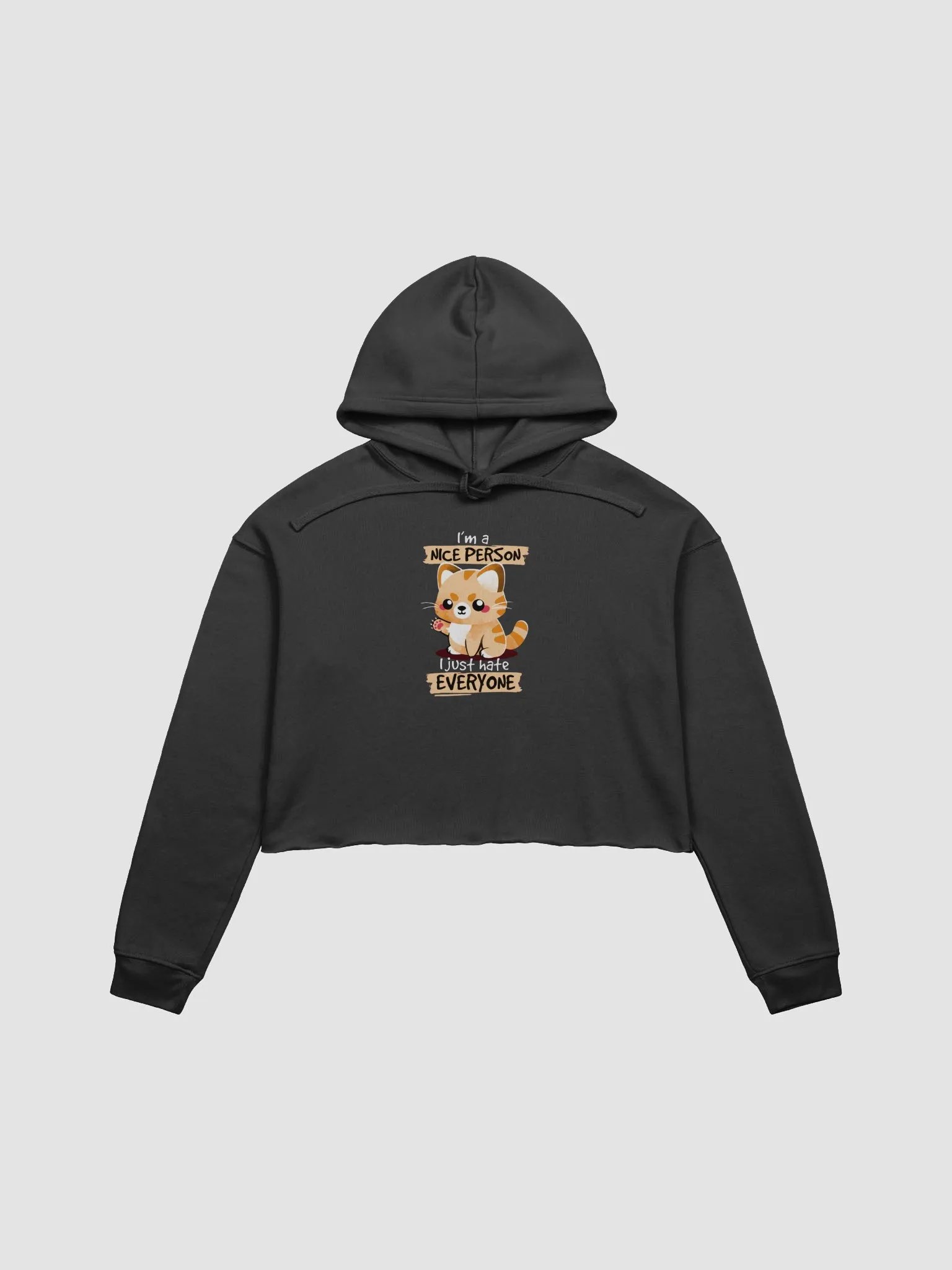 Sarcastic Cat Crop Hoodie product image (1)