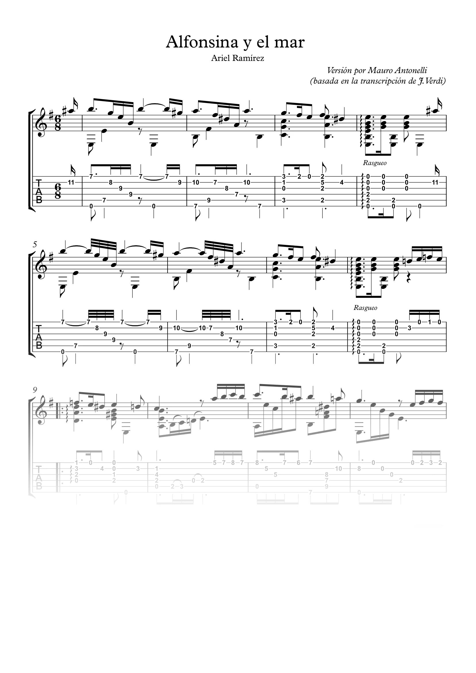 Alfonsina y el mar - Partitura + Tabs product image (1)