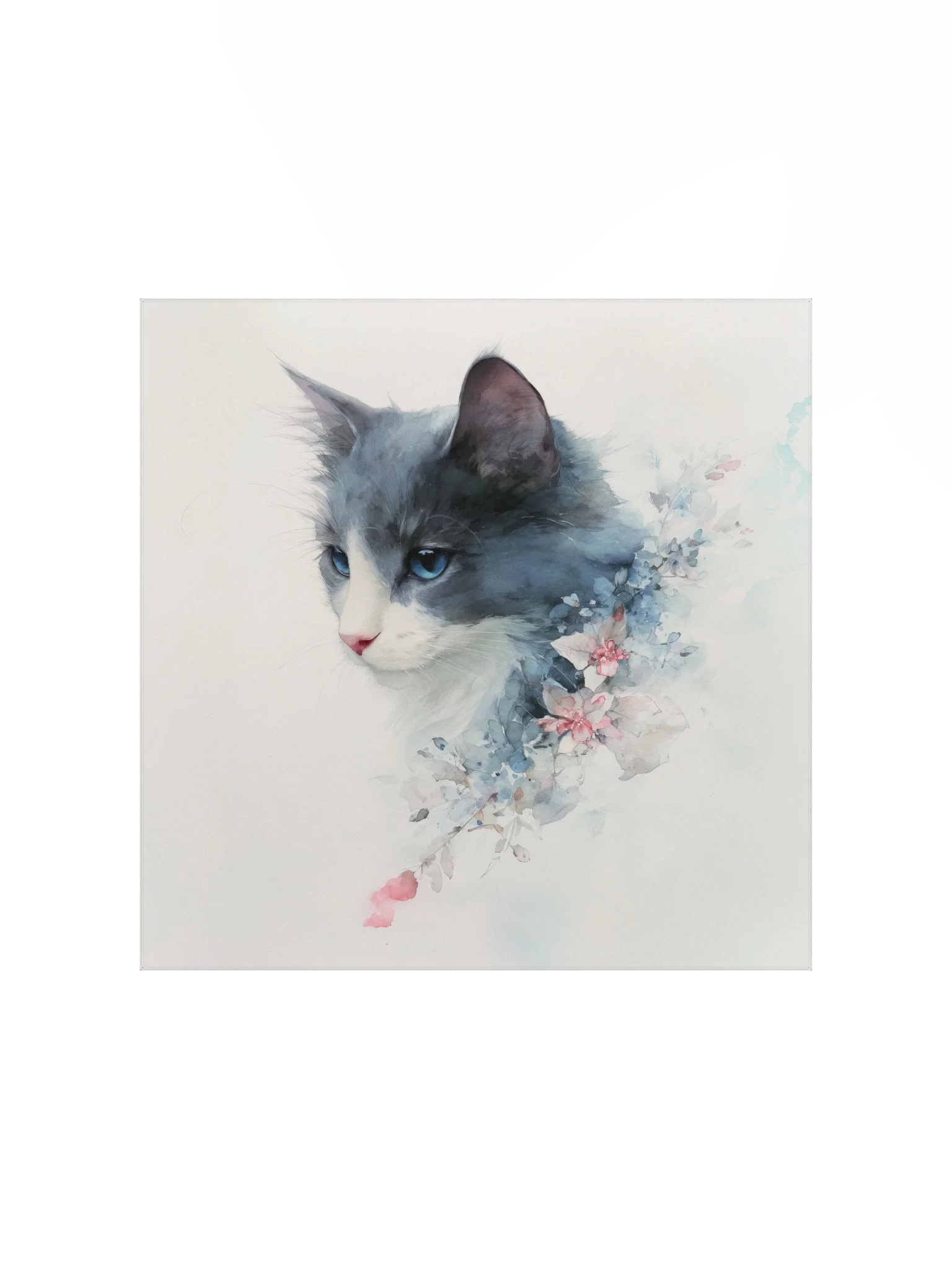 Powder Blue: Gray Cat Floral product image (2)