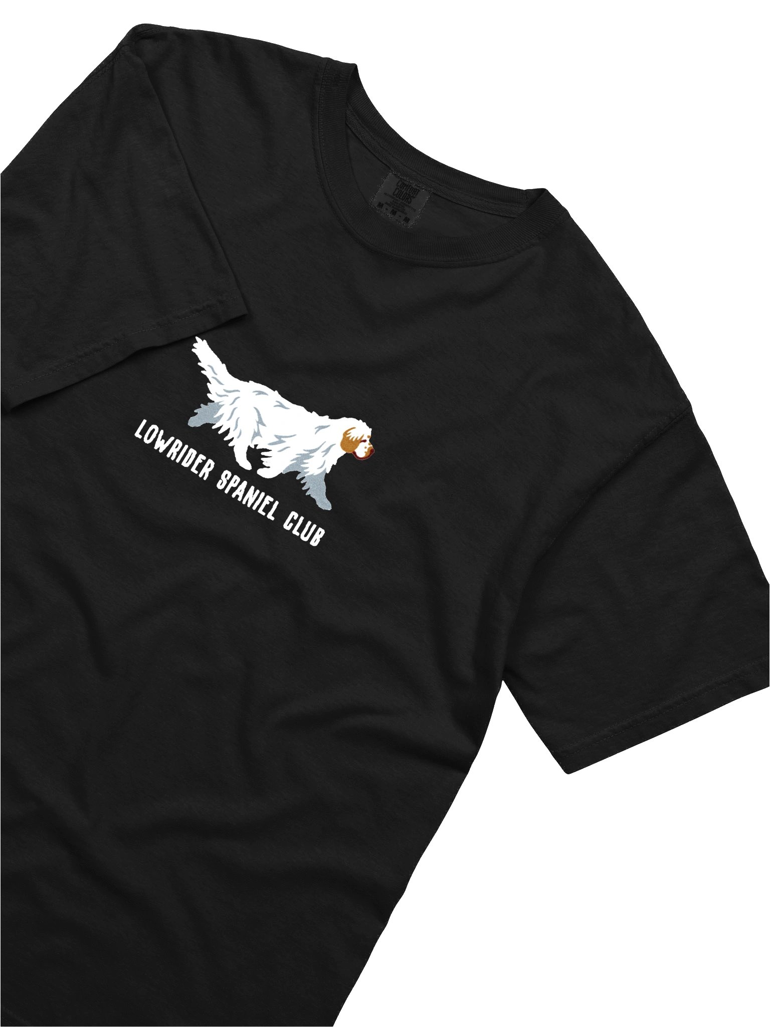 Lowrider Spaniel Club T-Shirt(Embroidered) of a Clumber Spaniel(Tan & White) product image (8)