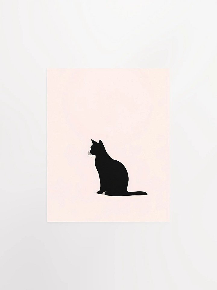 Black Cat Silhouette - Peach Background product image (1)
