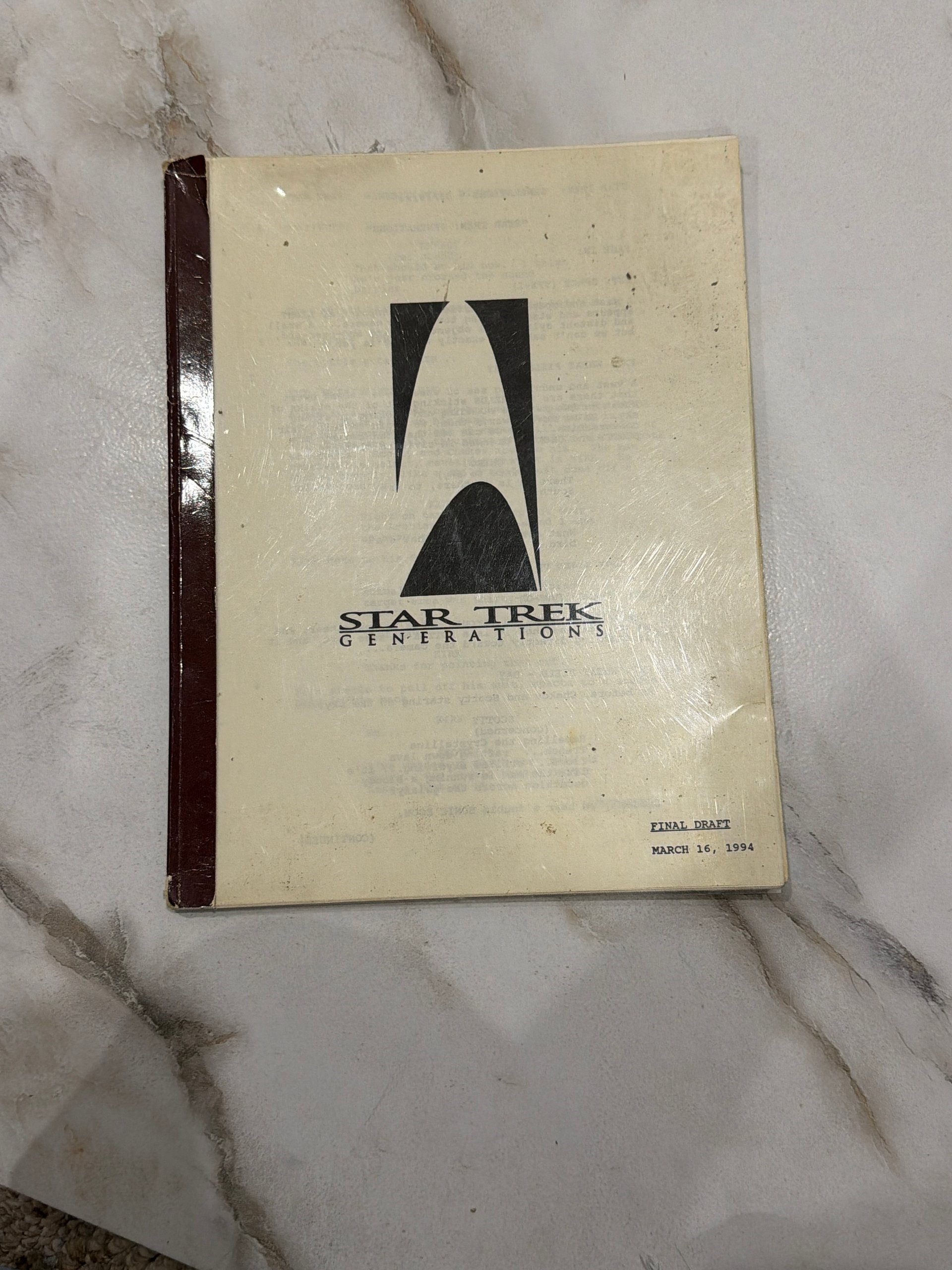 1994 Star Trek Generations Final Draft Screenplay Script March 16 1994 product image (1)