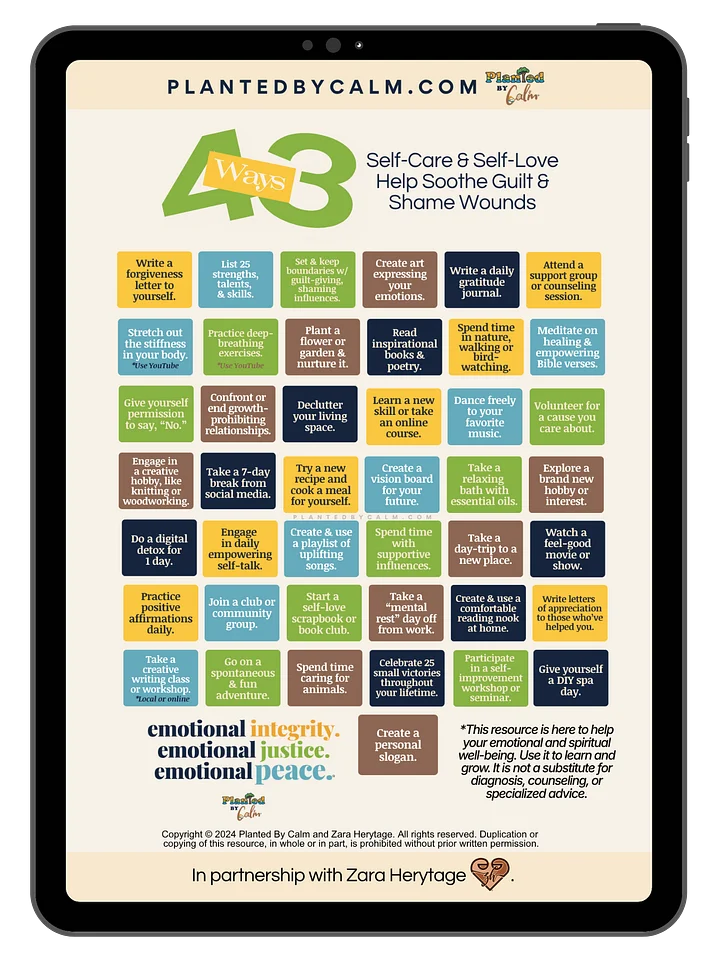 43 Ways to Soothe Guilt and Shame Wounds (PDF) product image (2)