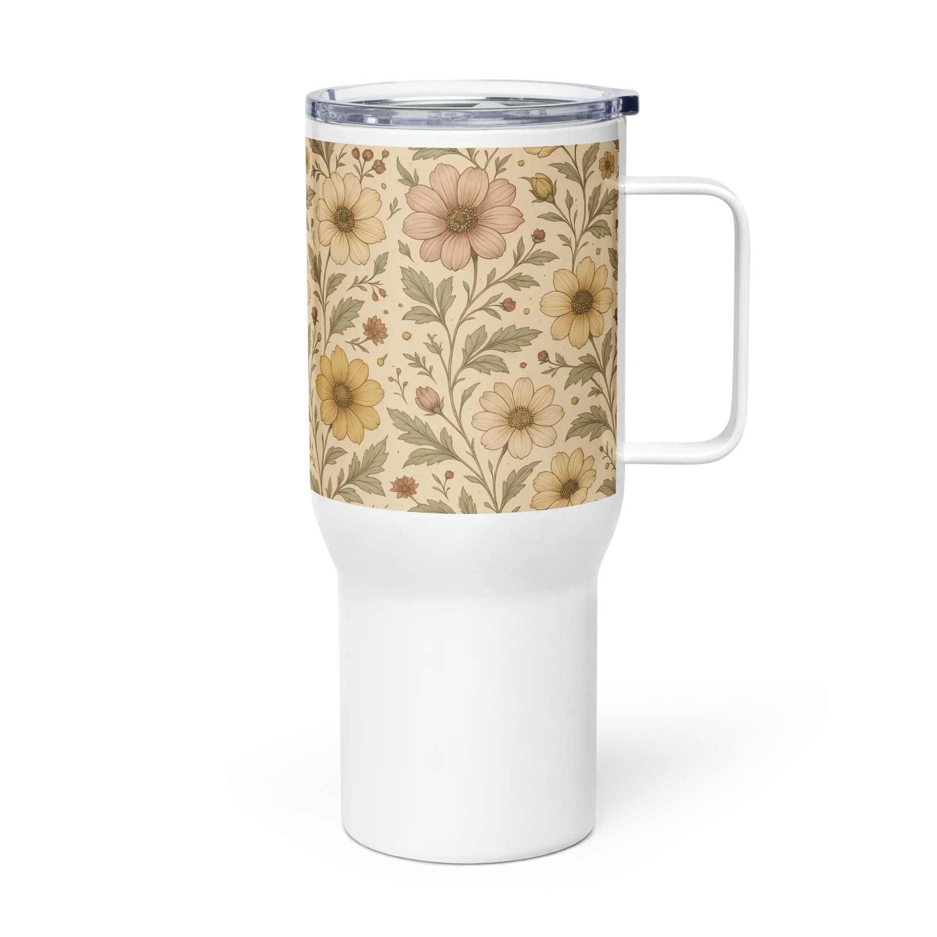 Vintage Yellow Daisy and Wildflower Travel Mug – Retro Botanical Coffee Tumbler product image (4)