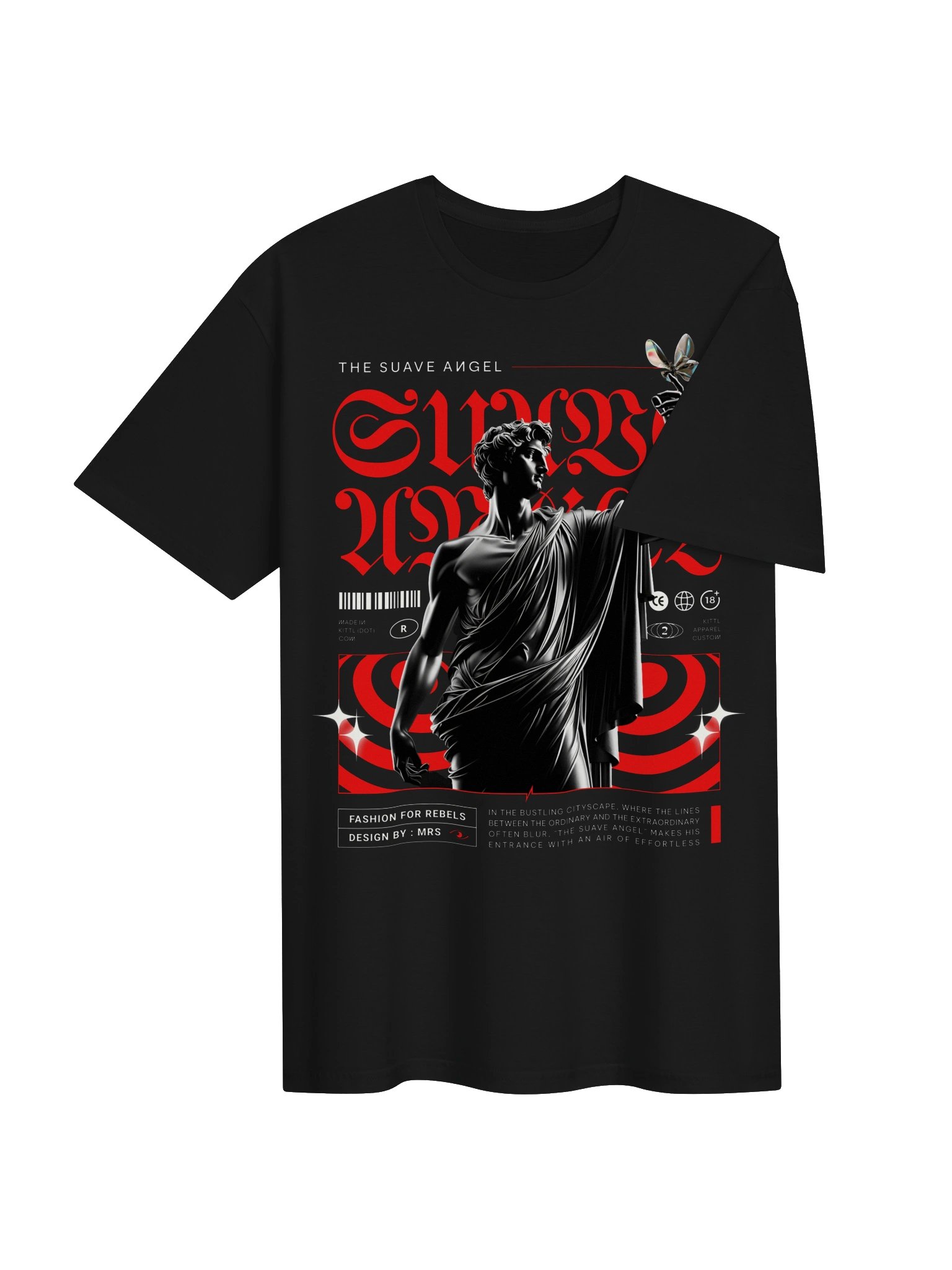 The Suave Angel Statue Graphic Unisex Softstyle T-Shirt product image (3)
