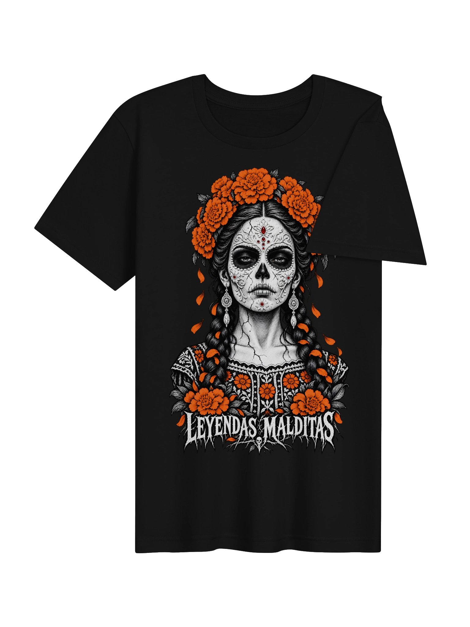 La Dama del Cempasúchil – Floral Sugar Skull Día de Muertos Design | Leyendas Malditas product image (4)