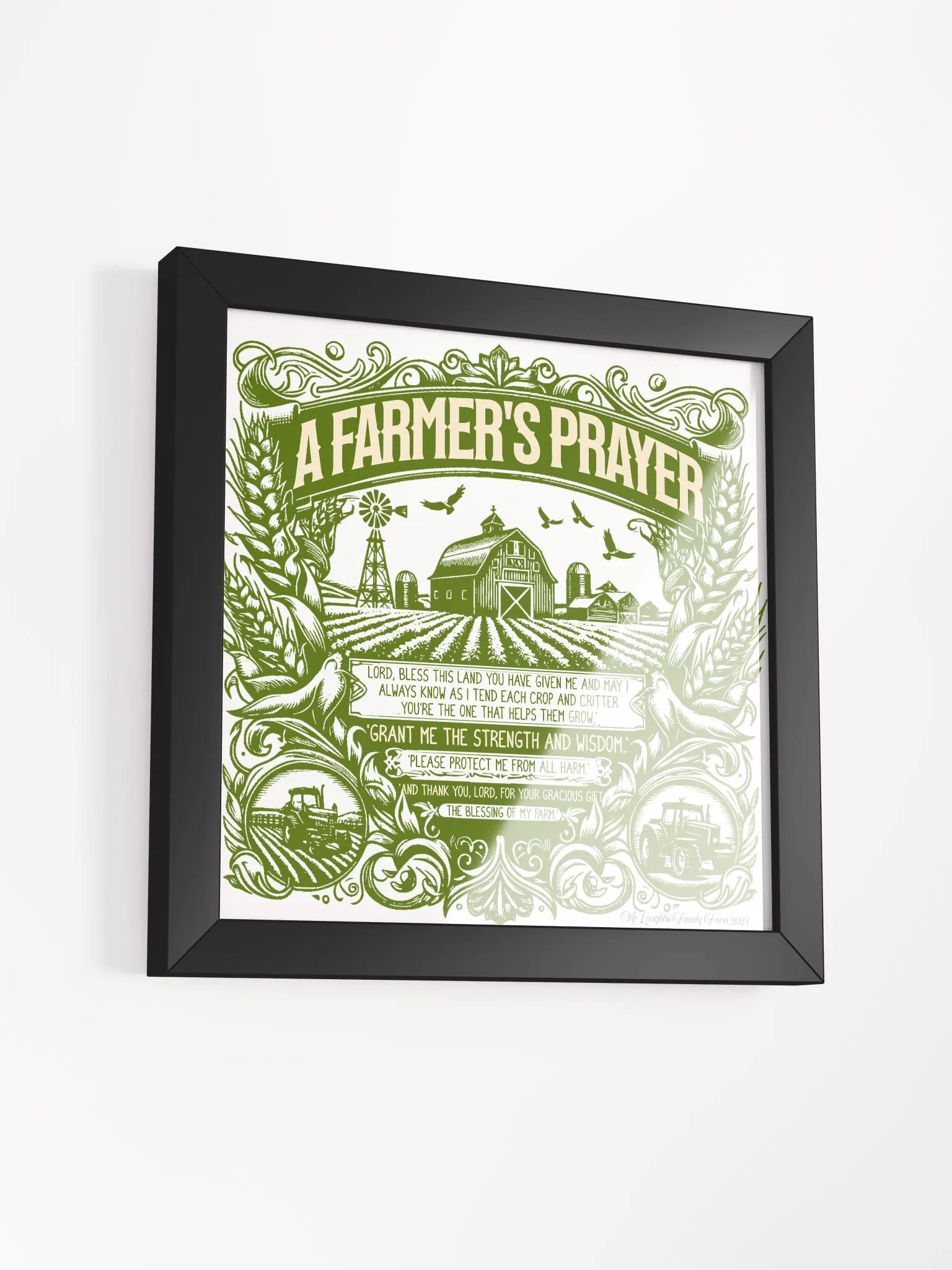 A Farmer's Prayer Framed Poster | Prayer and Faith Decor | Faith-Filled Farming Art | Faith Rooted in Farming | Farm Life with Faith | Blessed Farmer | Faith in Every Season product image (3)