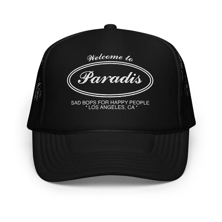 "welcome to paradis" trucker hat product image (1)