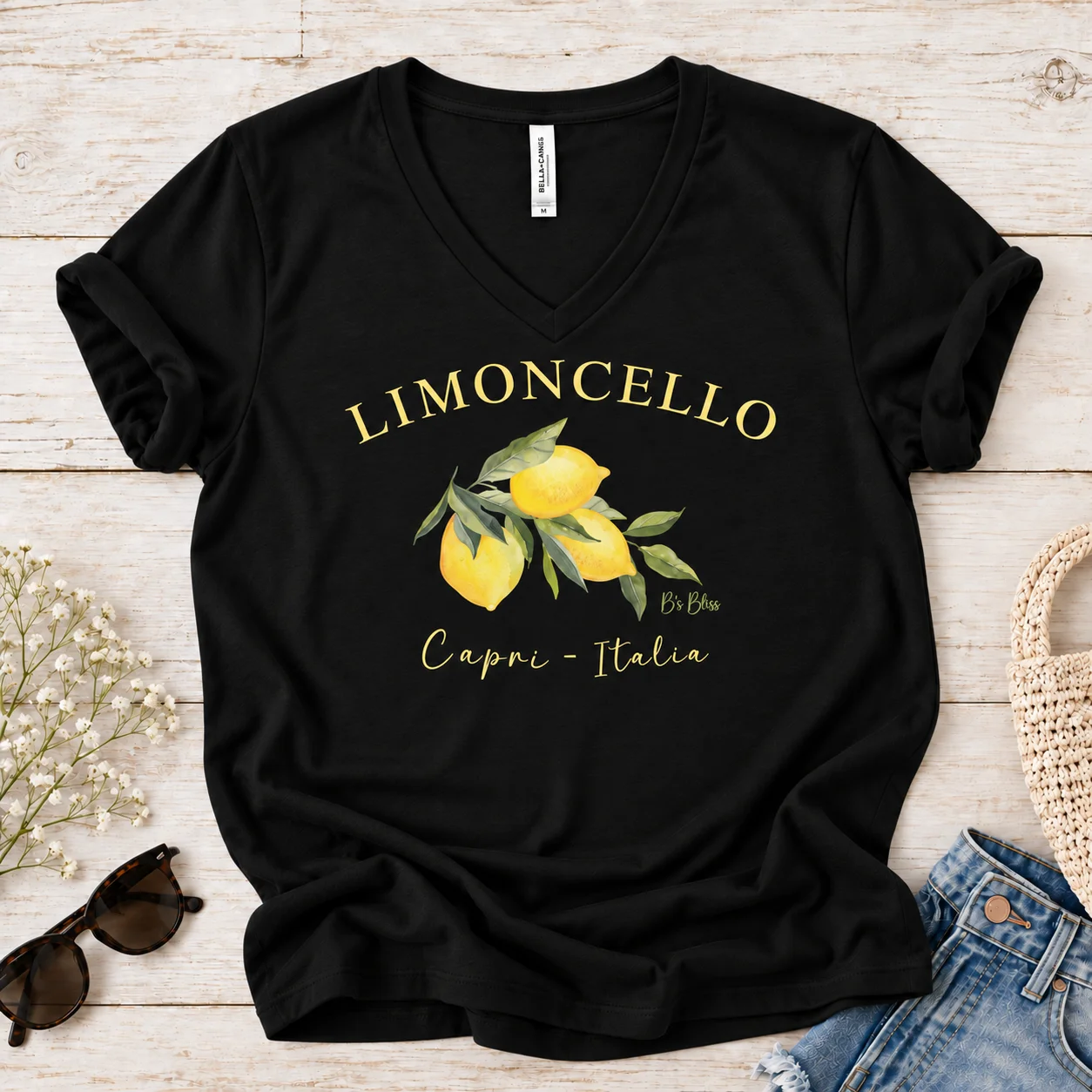 Limoncello V-Neck Graphic T-Shirt product image (1)