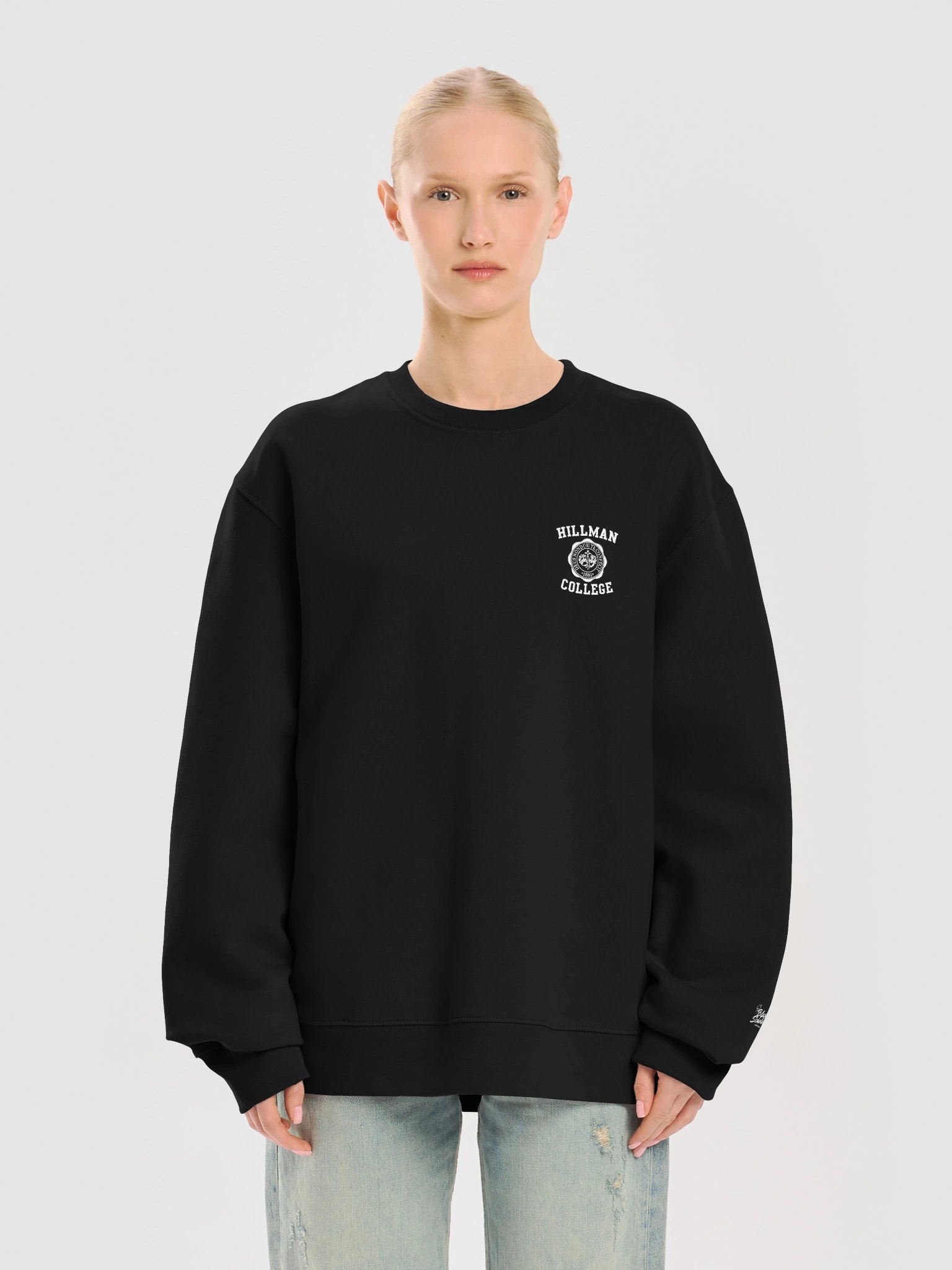 I Ain't Go to Hillman. Oversized black sweater. product image (9)