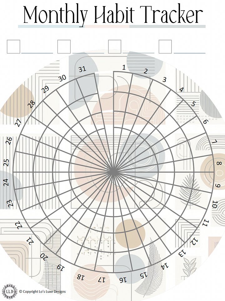 Geometric Bliss - Habit Tracker Bundle - 8.5x11 Printable product image (1)