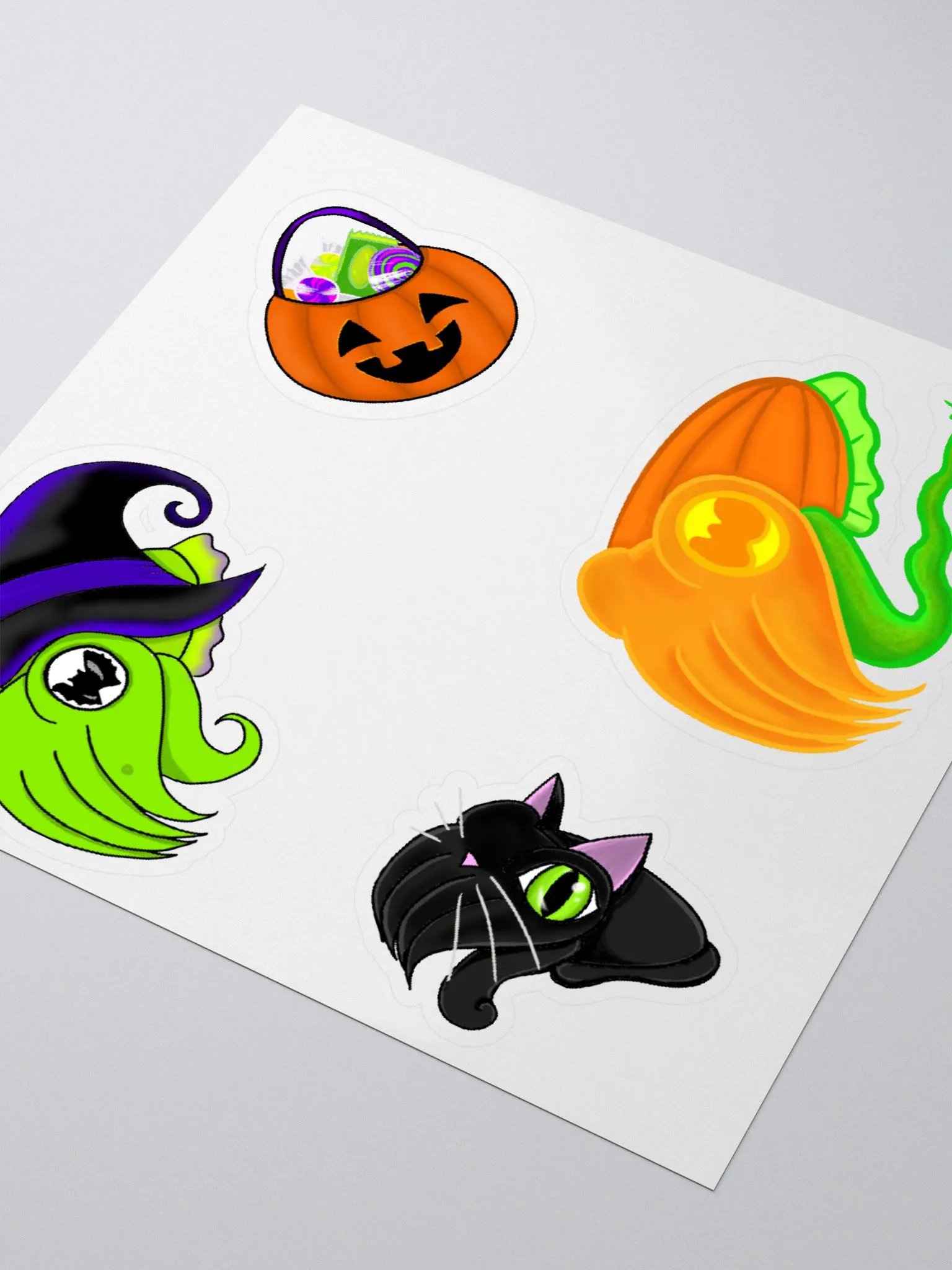 Halloween Sticker Sheet Mini - Witch & Pumpkins product image (3)