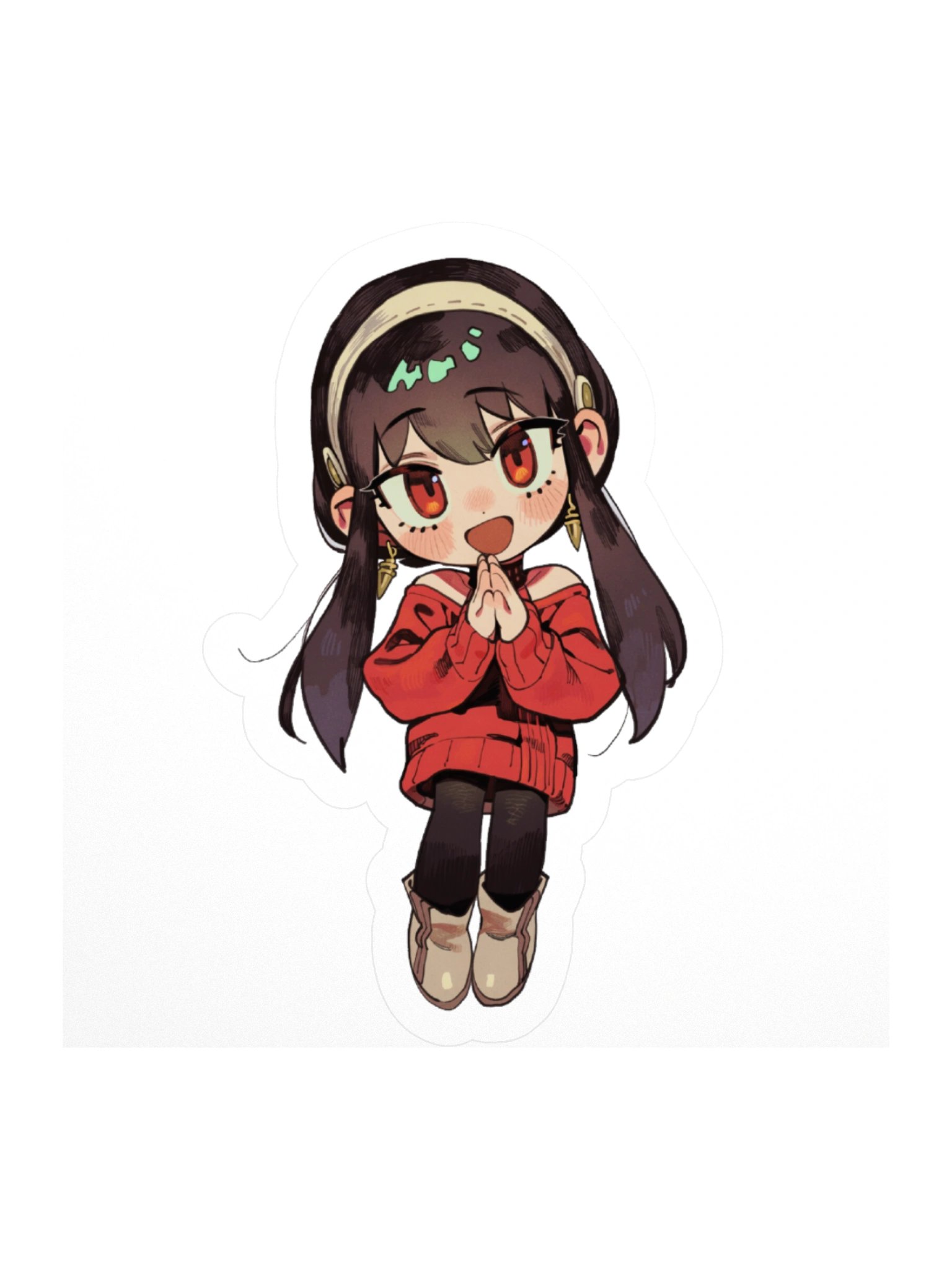 Red Sweater Girl Chibi Sticker product image (1)