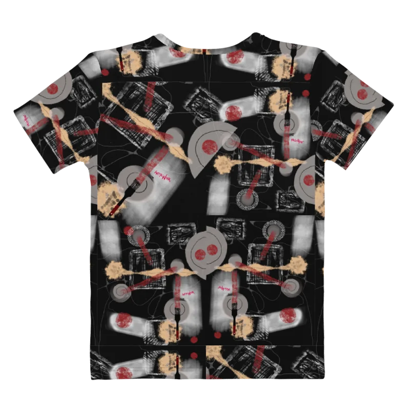 Women's Crew Neck Poly Tee 'Brush Bomb Abstract' product image (2)