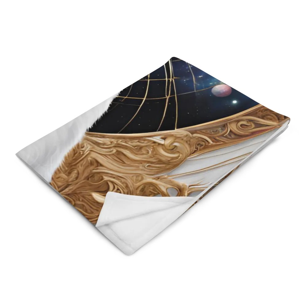 WHITE Cosmic Cat Luxury Throw Blanket product image (3)
