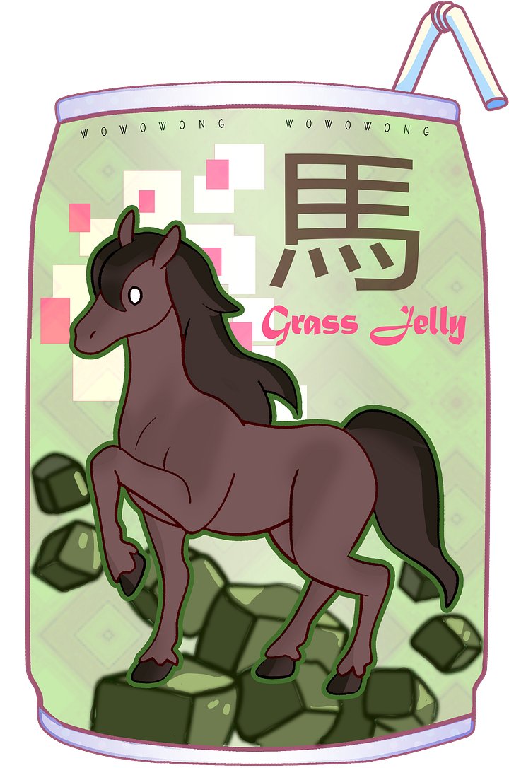 Zodiac Drinks - Grass Jelly Horse Drink - Sticker product image (2)