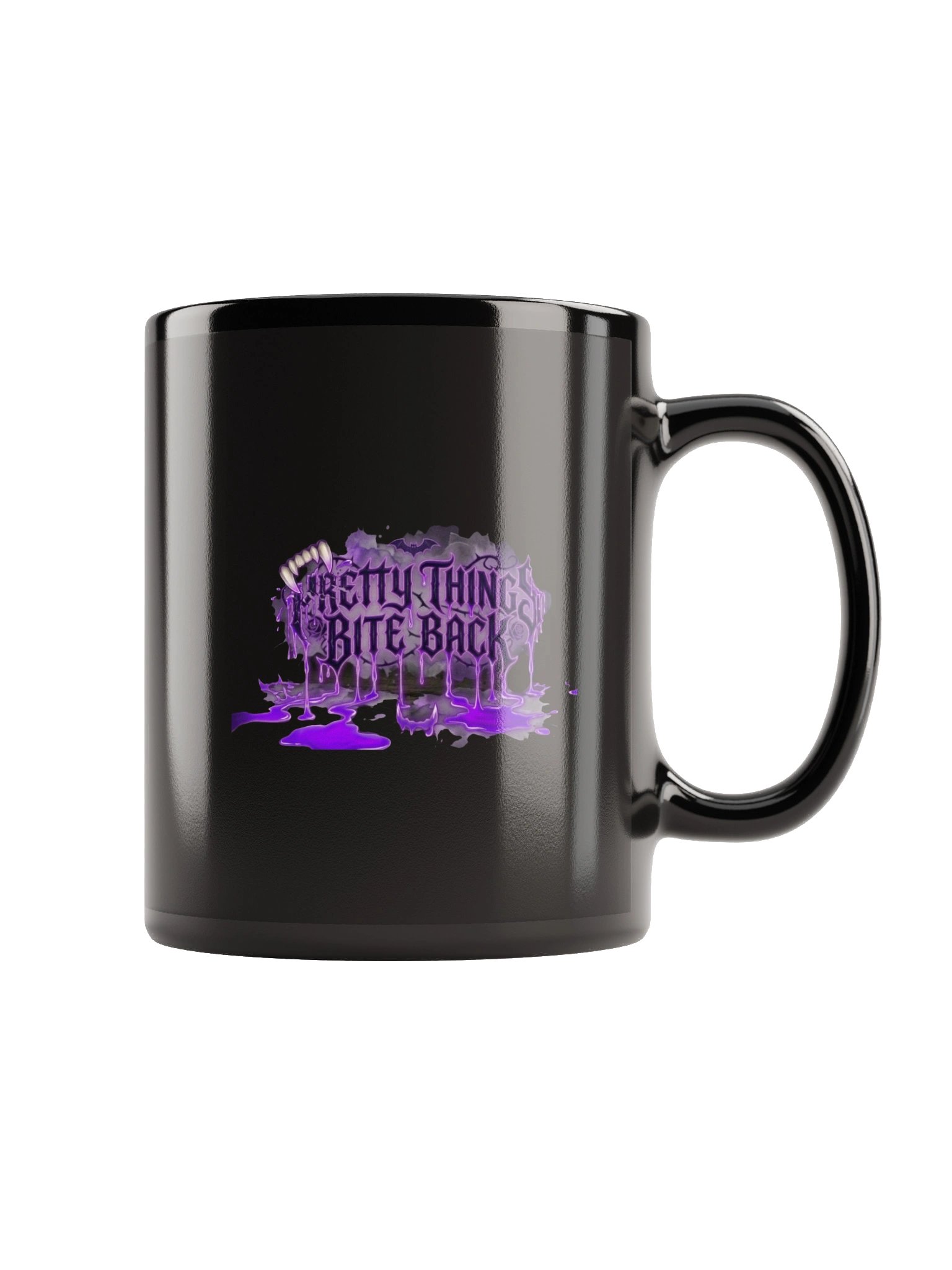 Pretty Things Bite Back — Gothic Black Glossy Mug product image (5)