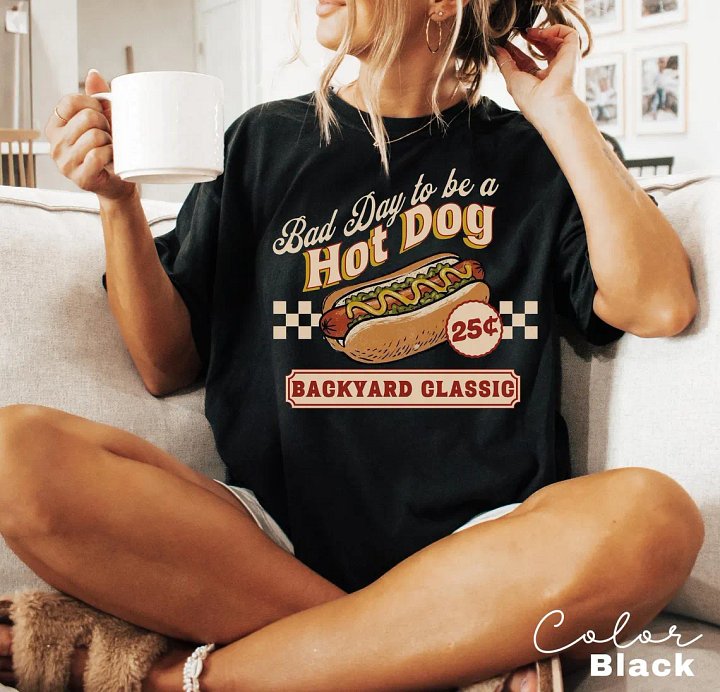 Bad Day to be a Hot Dog Shirt - Retro BBQ Memorial Day Tee - Vintage Grill Master Outfit product image (1)