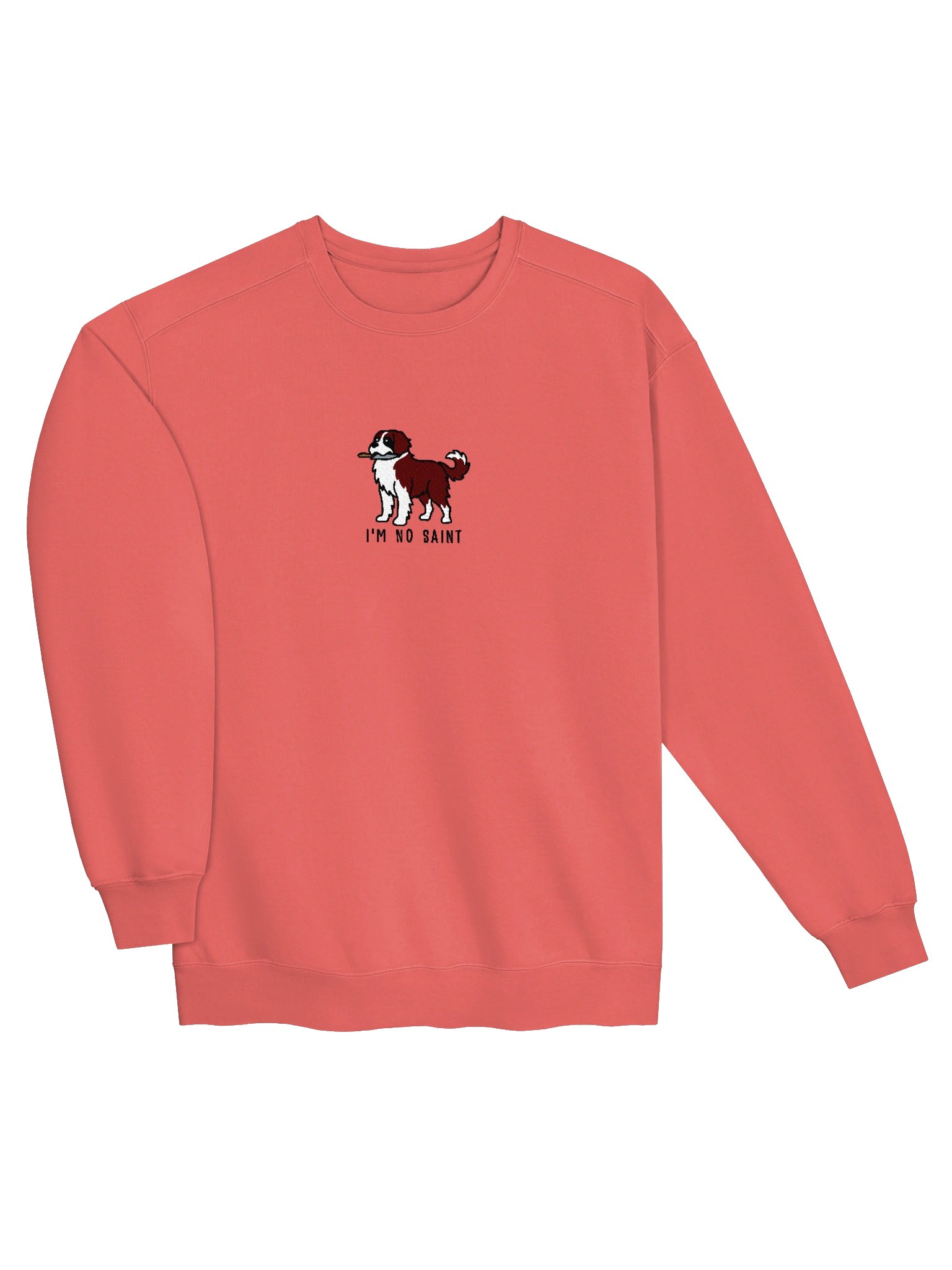 I'm No Saint Funny Chibi-Style Embroidered Premium Sweatshirt for Saint Bernard(Grizzle) Owners product image (19)