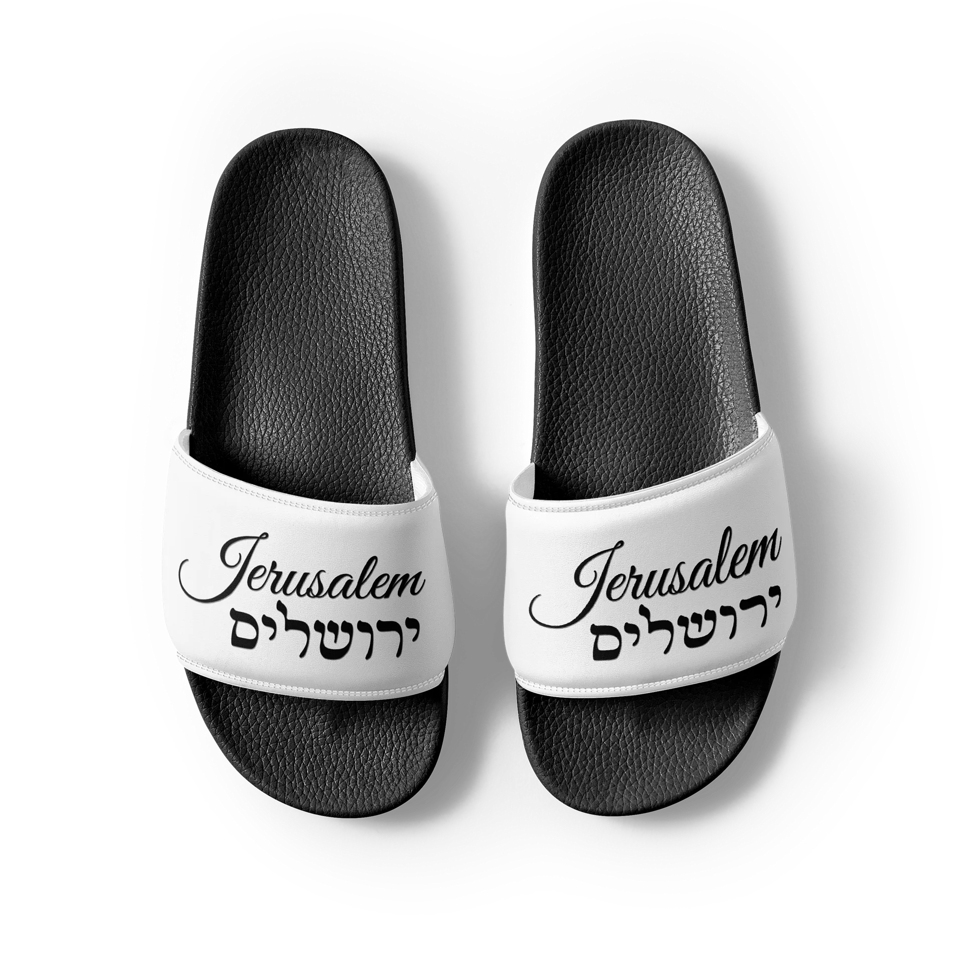 WOMEN'S JERUSALEM SLIDE SANDALS (Black Letters) product image (1)