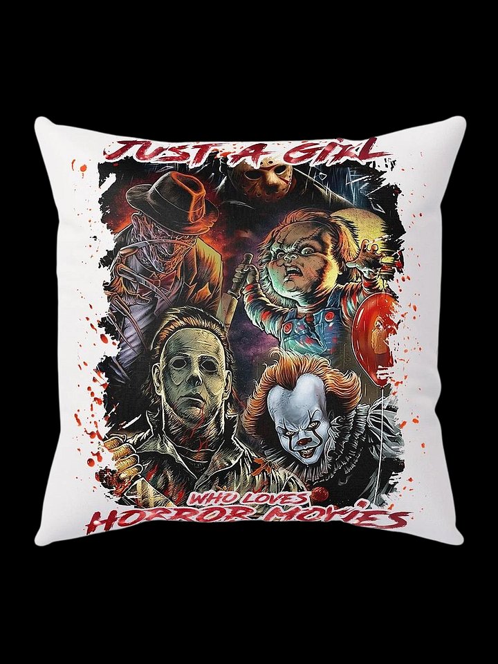 Just A Girl Who Loves Horror Movies Pillow product image (6)