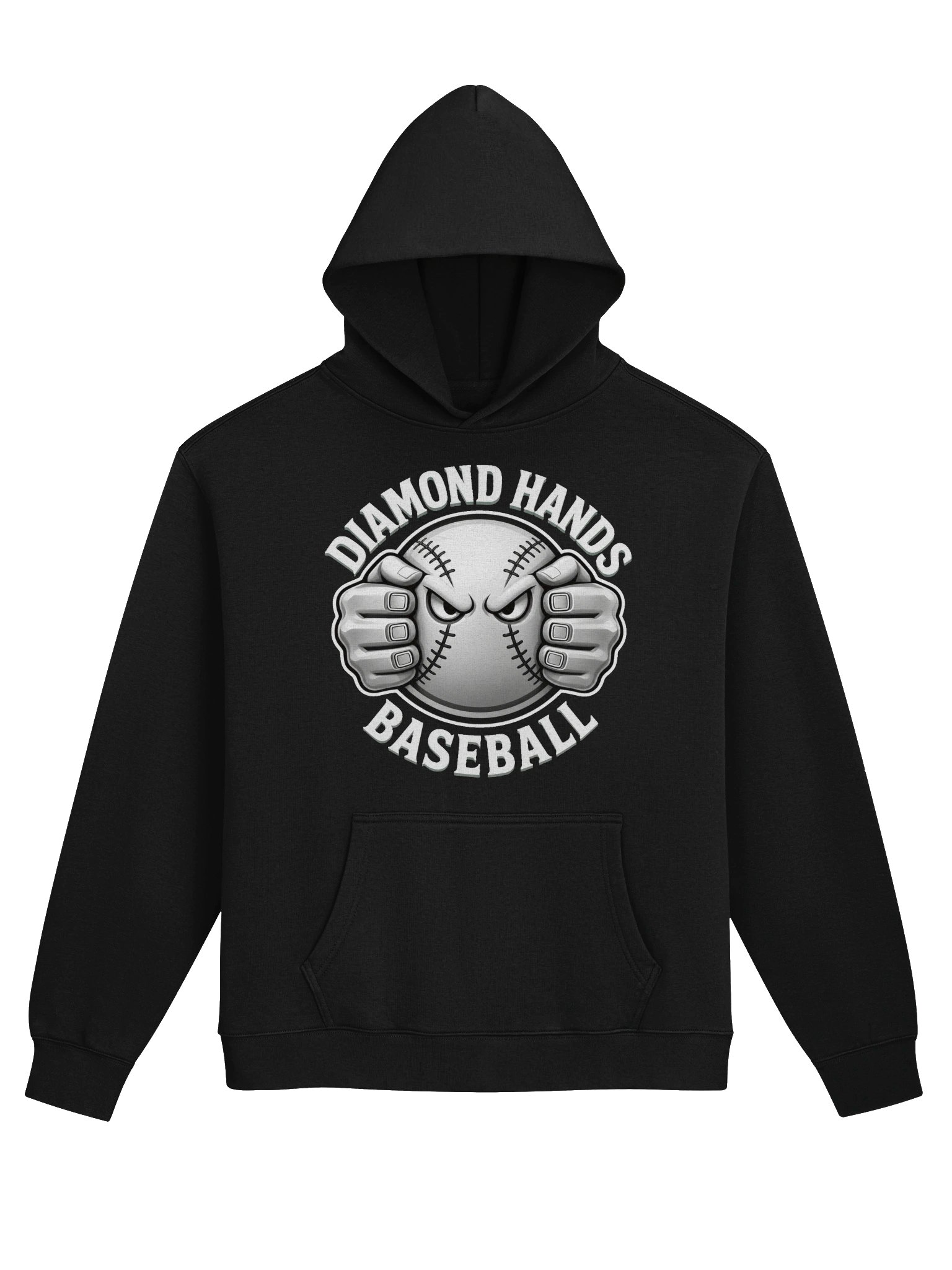 Diamond Hands Baseball Monochrome Hoodie product image (1)