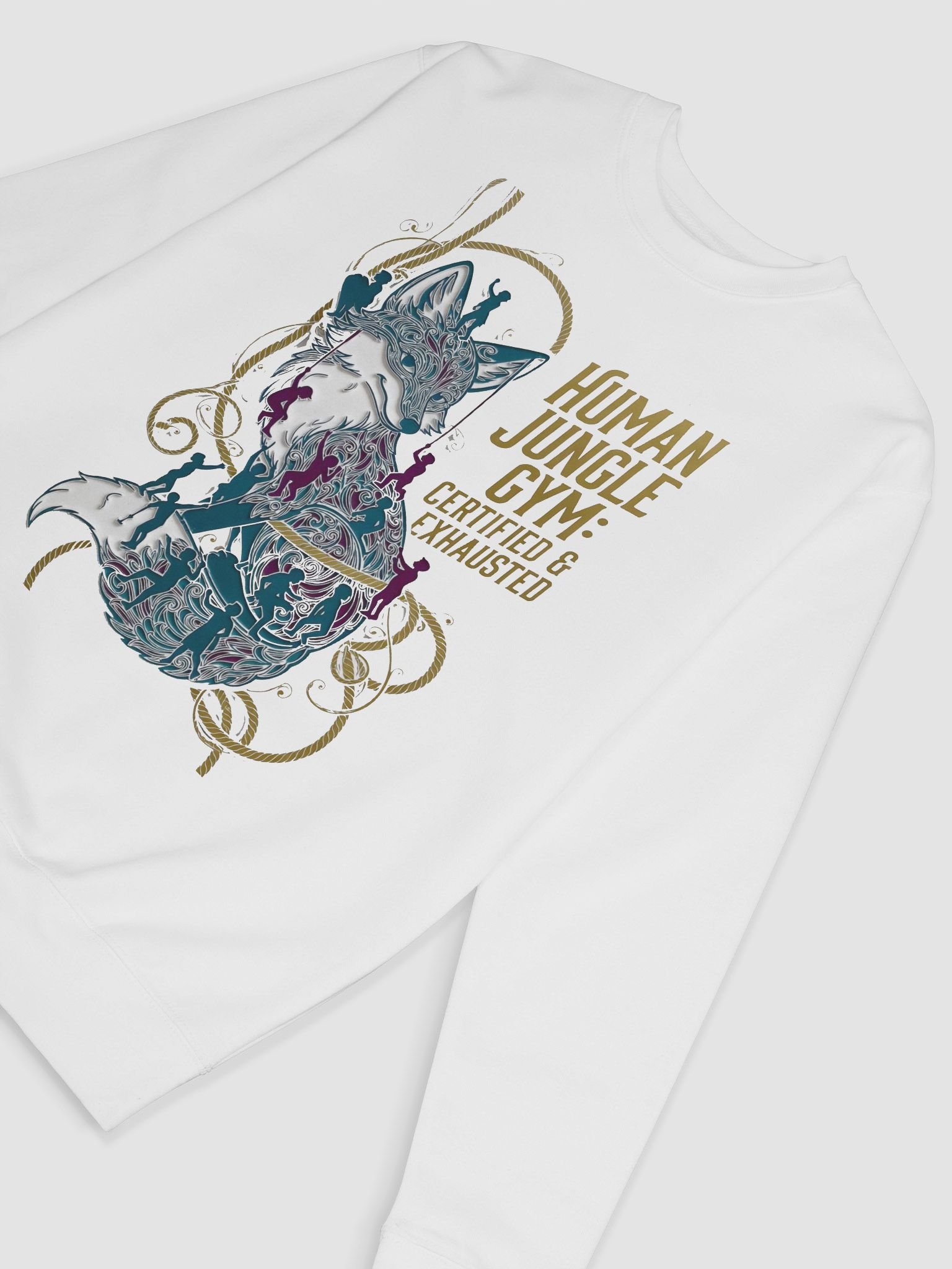 Human Jungle Gym Fox Pullover | Certified & Exhausted Funny Mom Gift product image (6)